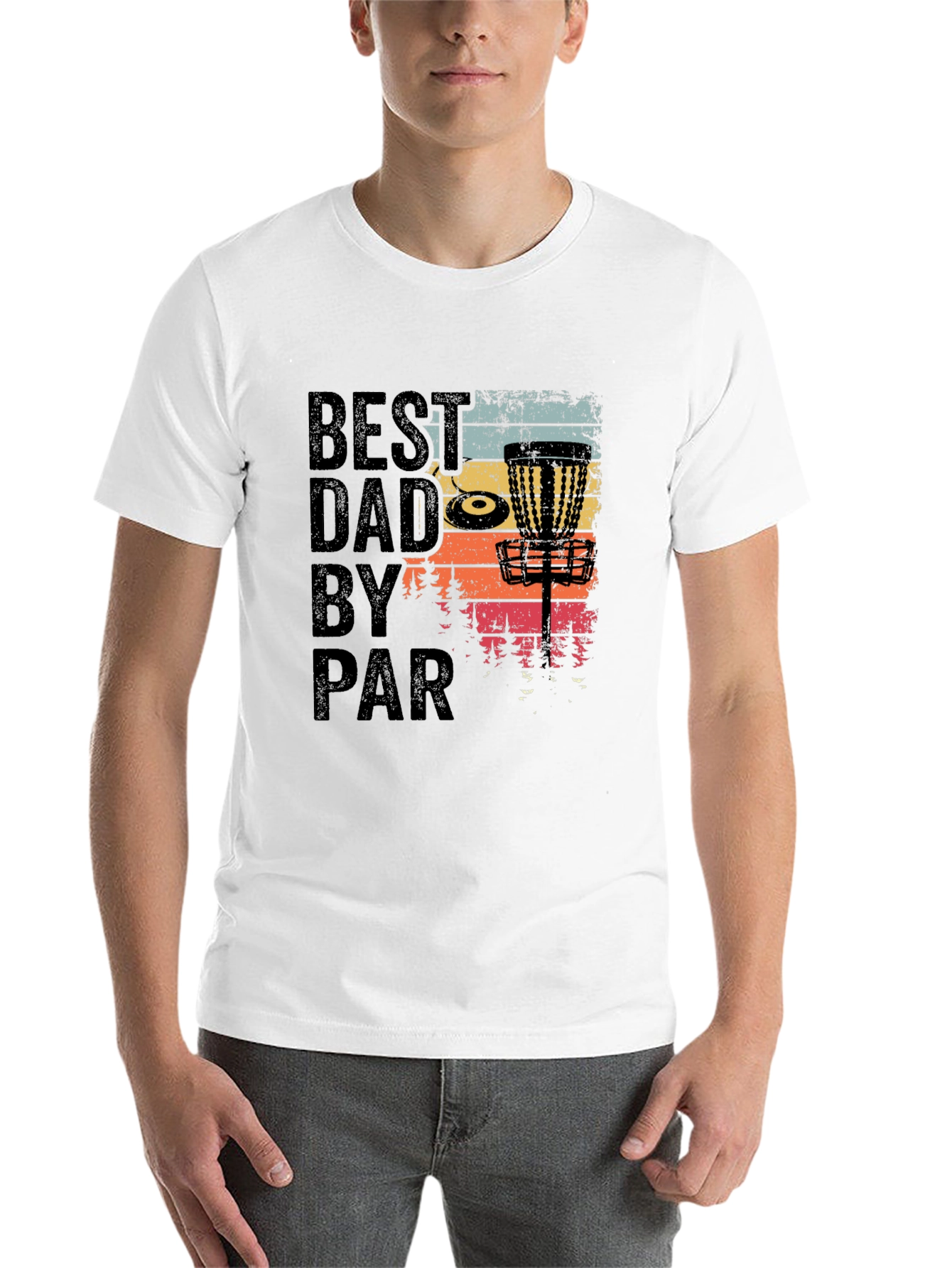 Black Best Dad by Par Disc Golf T-Shirt view 14