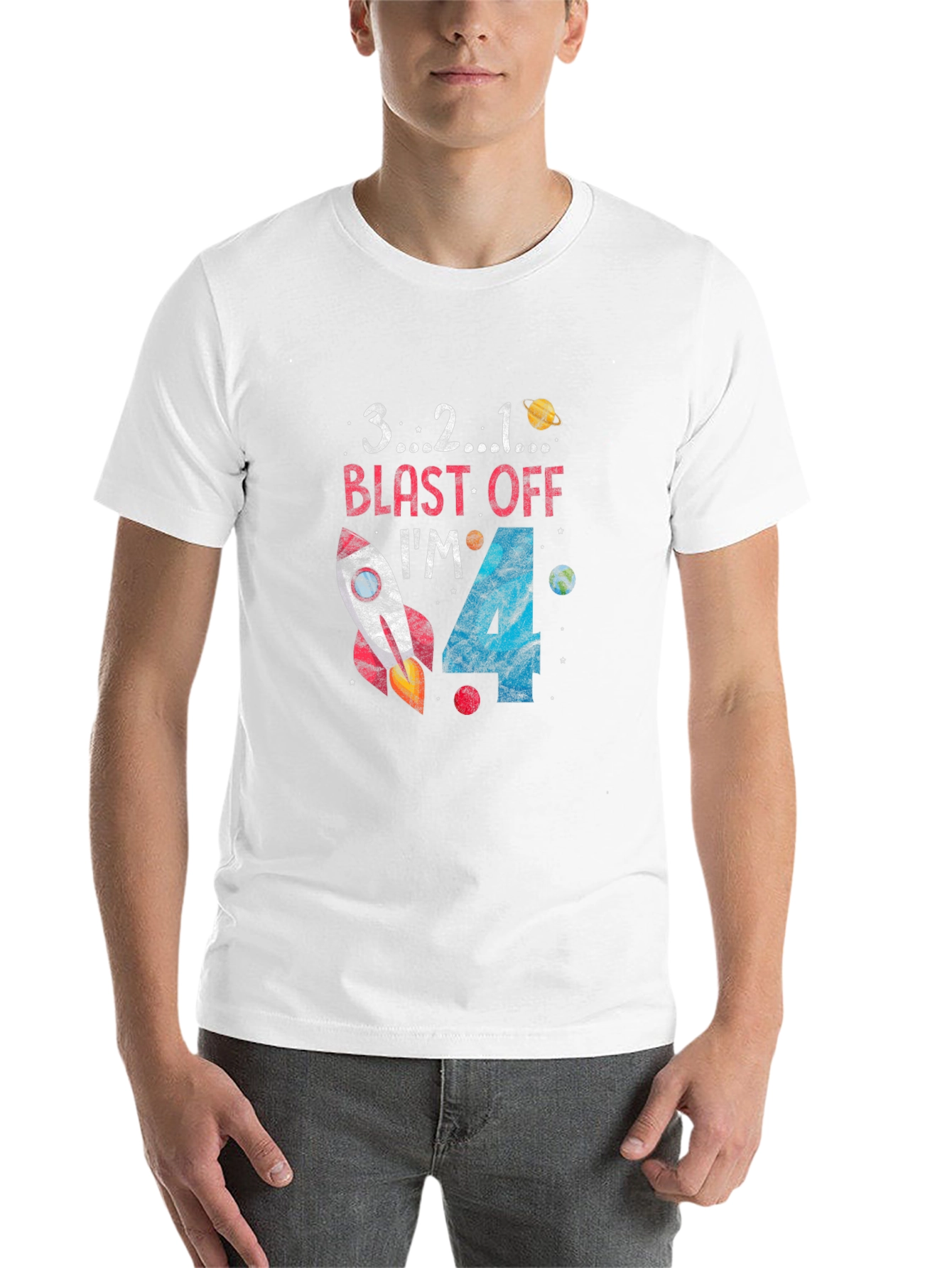 Blast Off 4th Birthday Kids T-Shirt - 14