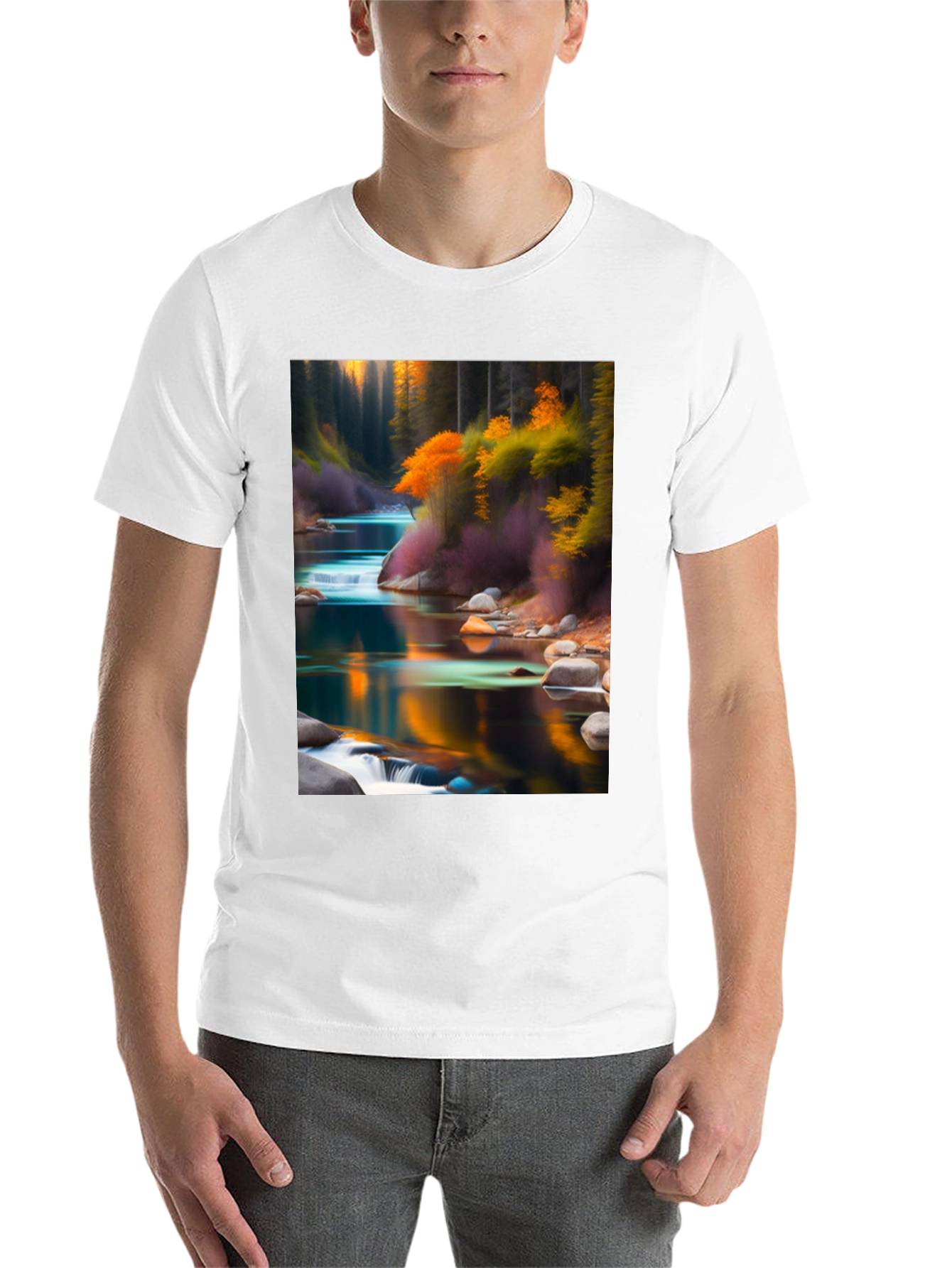 Black Nature's Reflection Black T-Shirt view 14