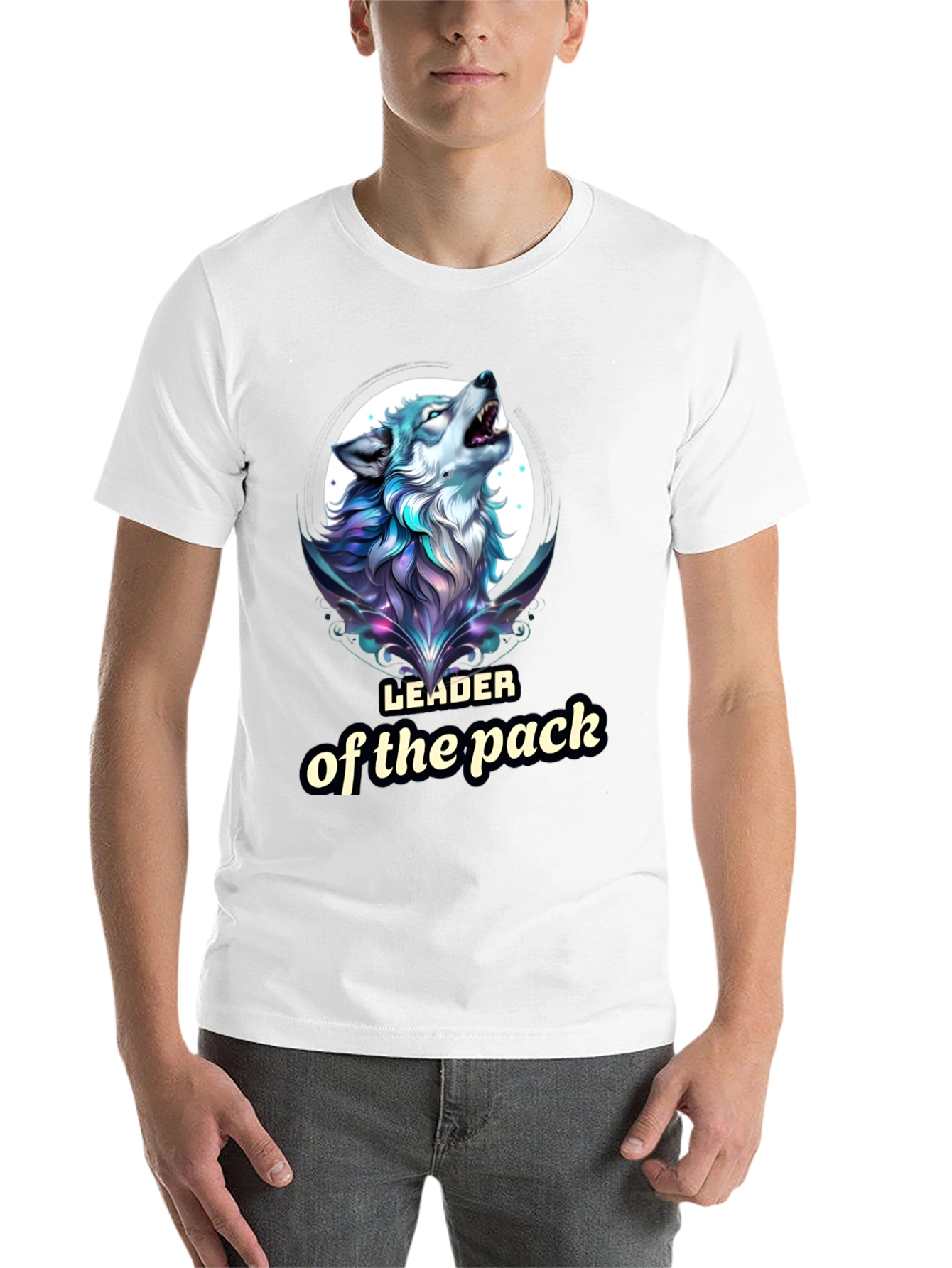 Black Leader of the Pack Wolf Graphic T-Shirt view 14