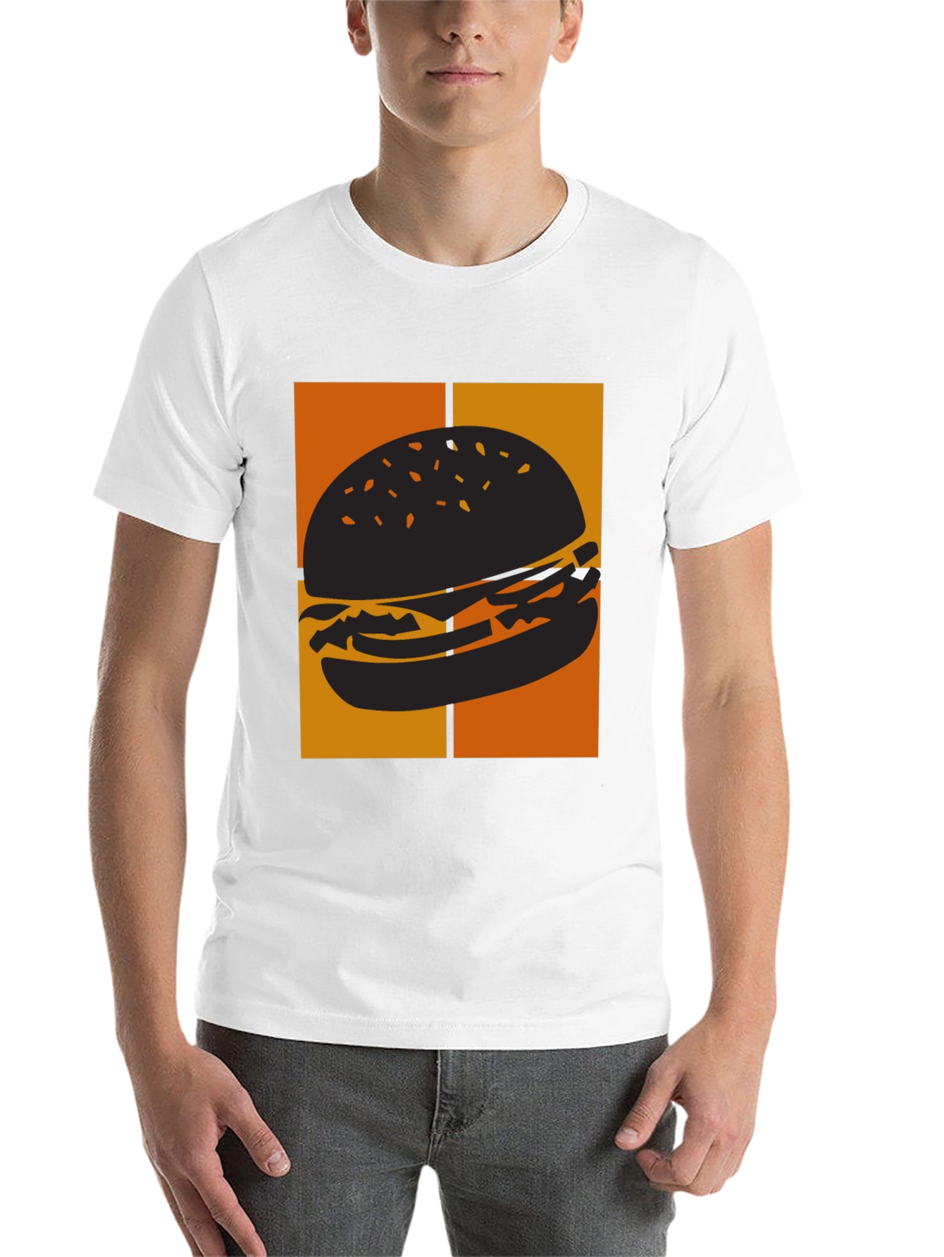 Burger Graphic Tee - Black Comfort Fit T-Shirt - 14
