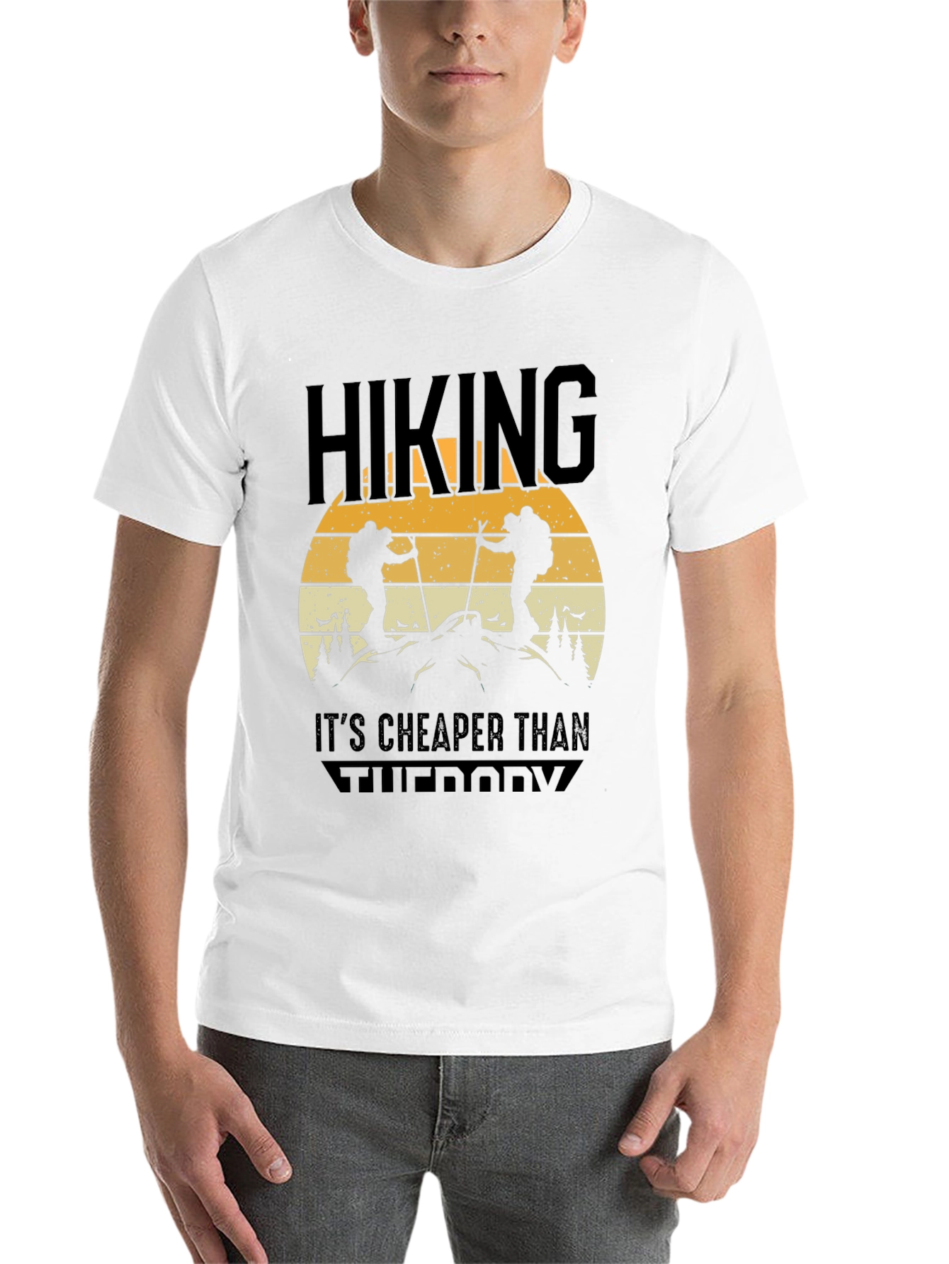 Black Hiking Is Cheaper Than Therapy Tee view 14