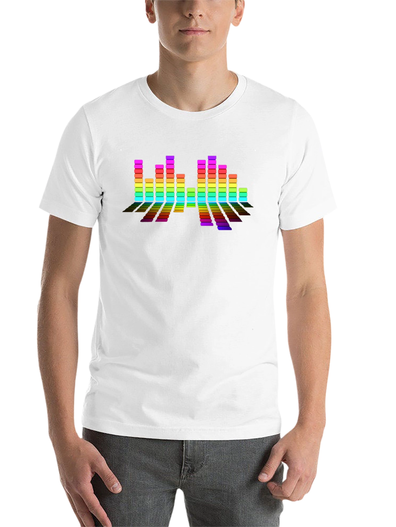 Black Rainbow Spectrum Graphic Print Crew Neck T-Shirt view 14