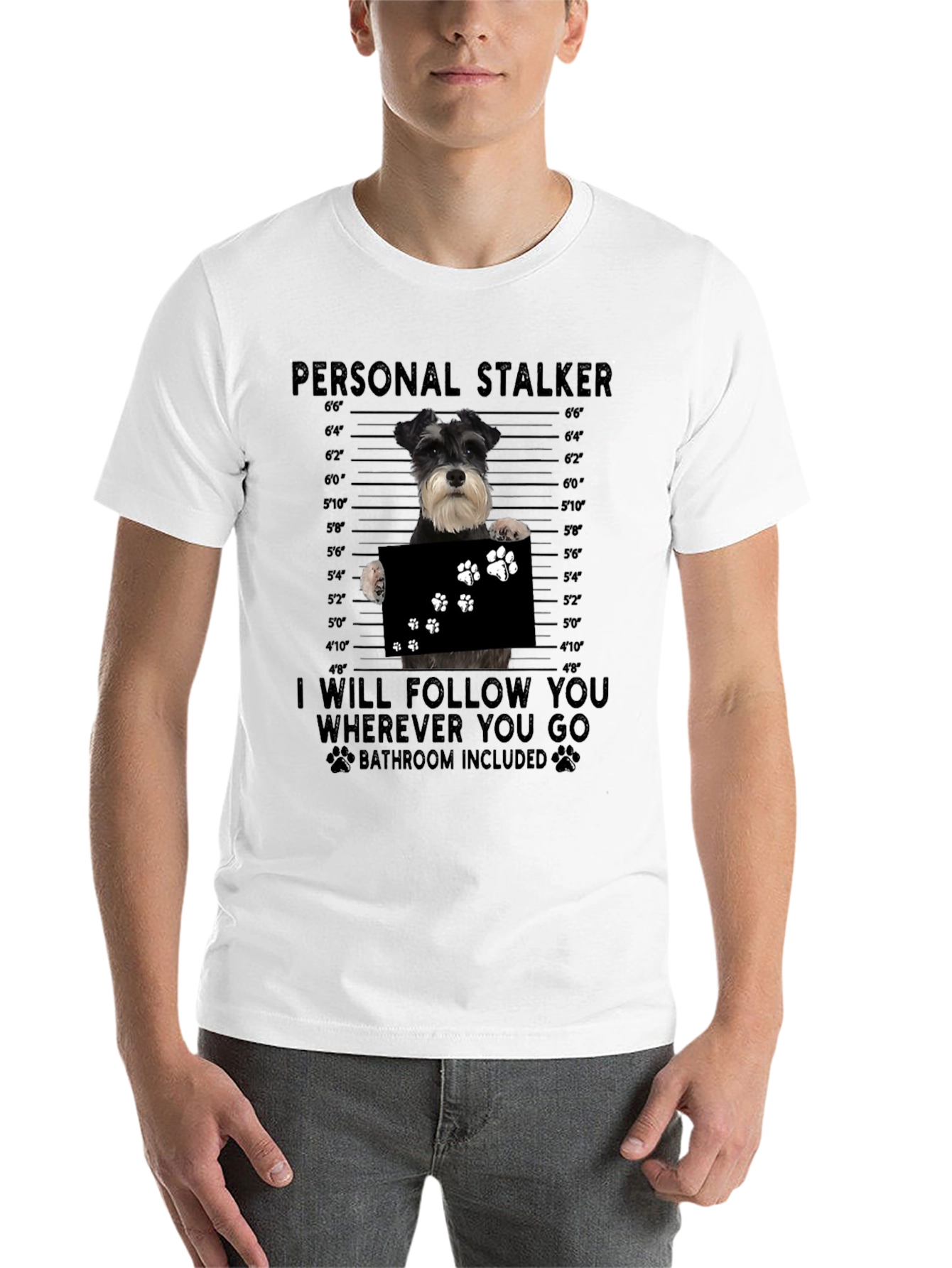 Black Personal Stalker Dog T-Shirt view 14