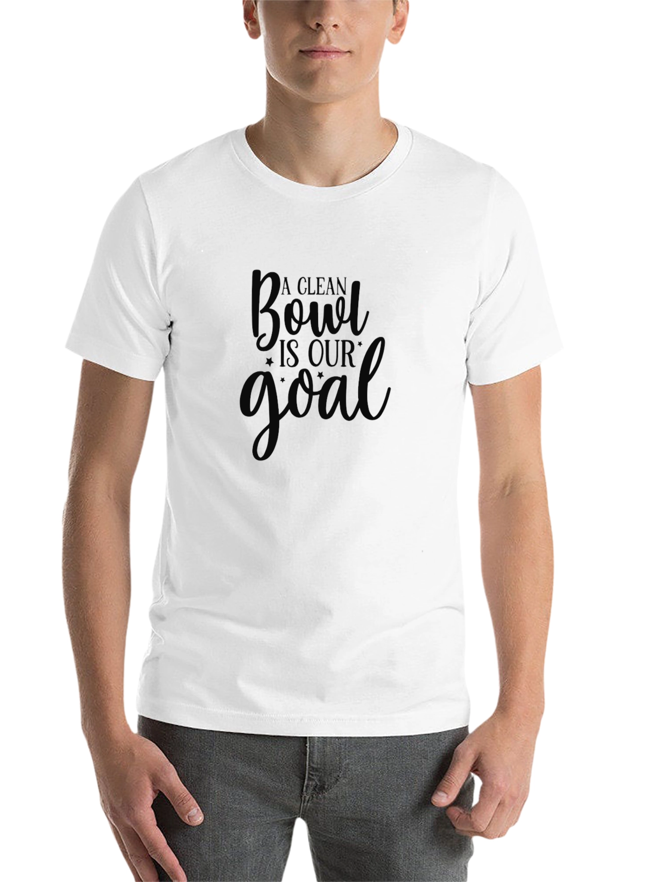 Black Funny "A Clean Bowl Is Our Goal" Black T-Shirt view 14