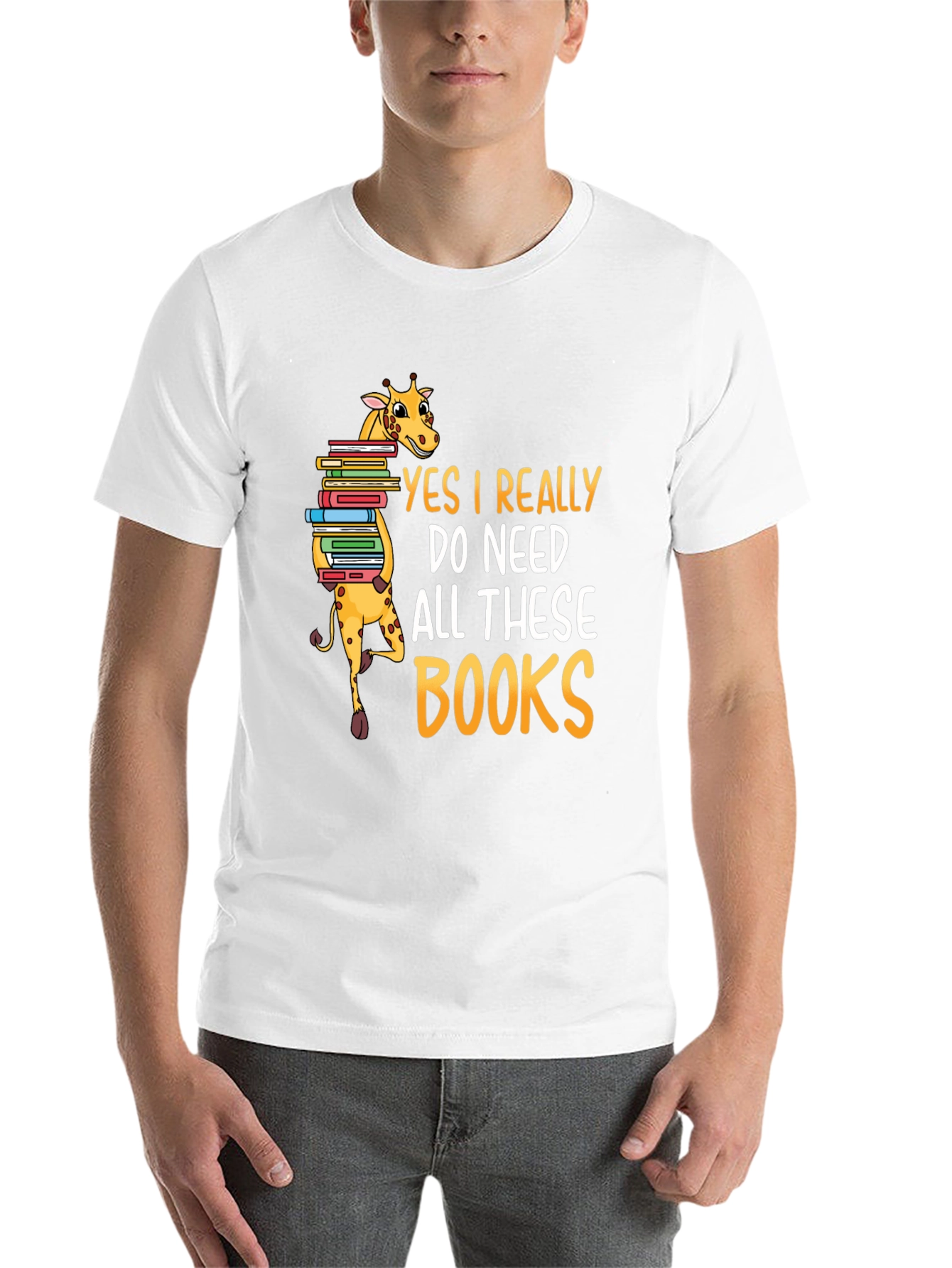 Black Giraffe Lover Reader Funny Books T-Shirt view 14
