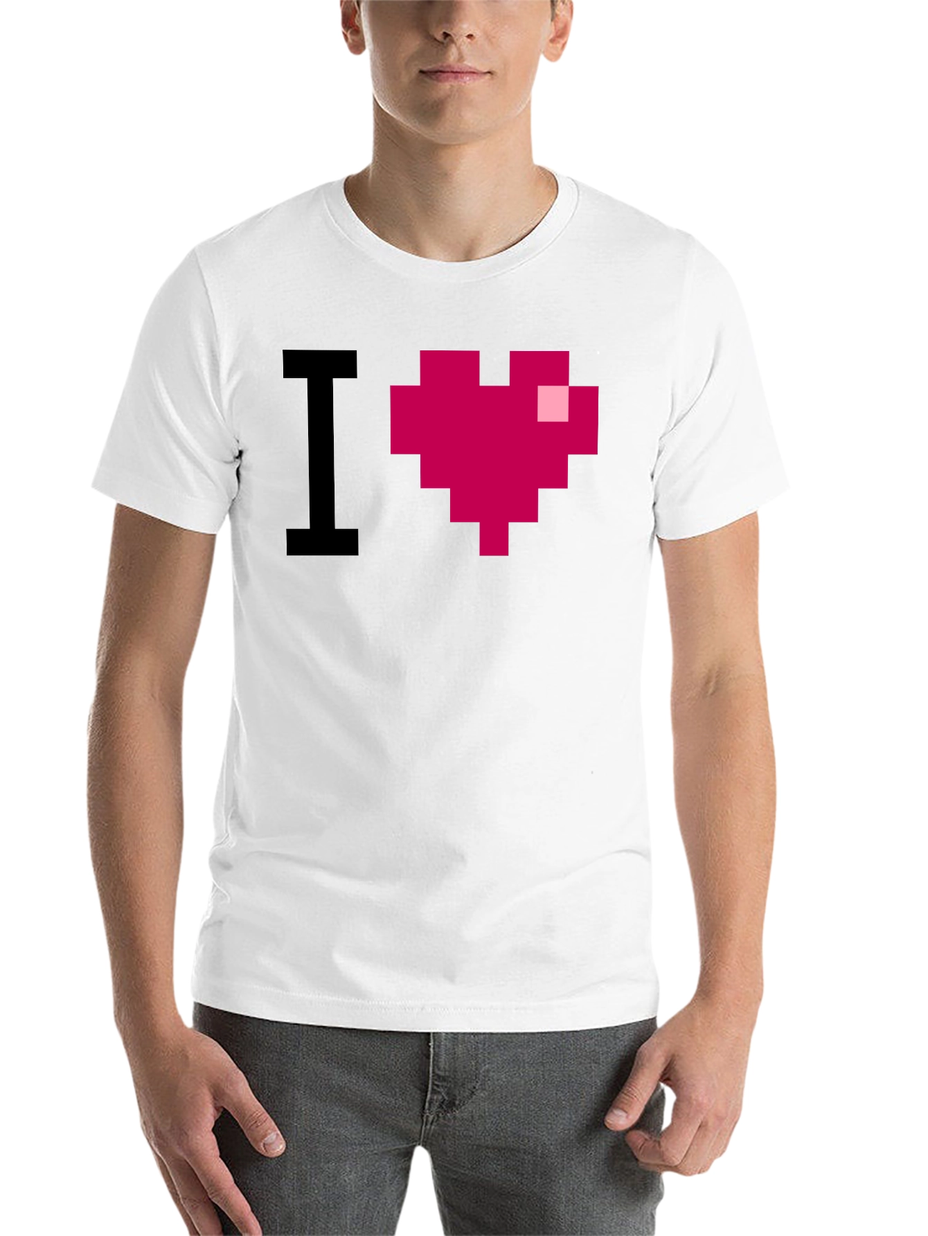 Black I Heart Pixel Art Graphic Tee view 14