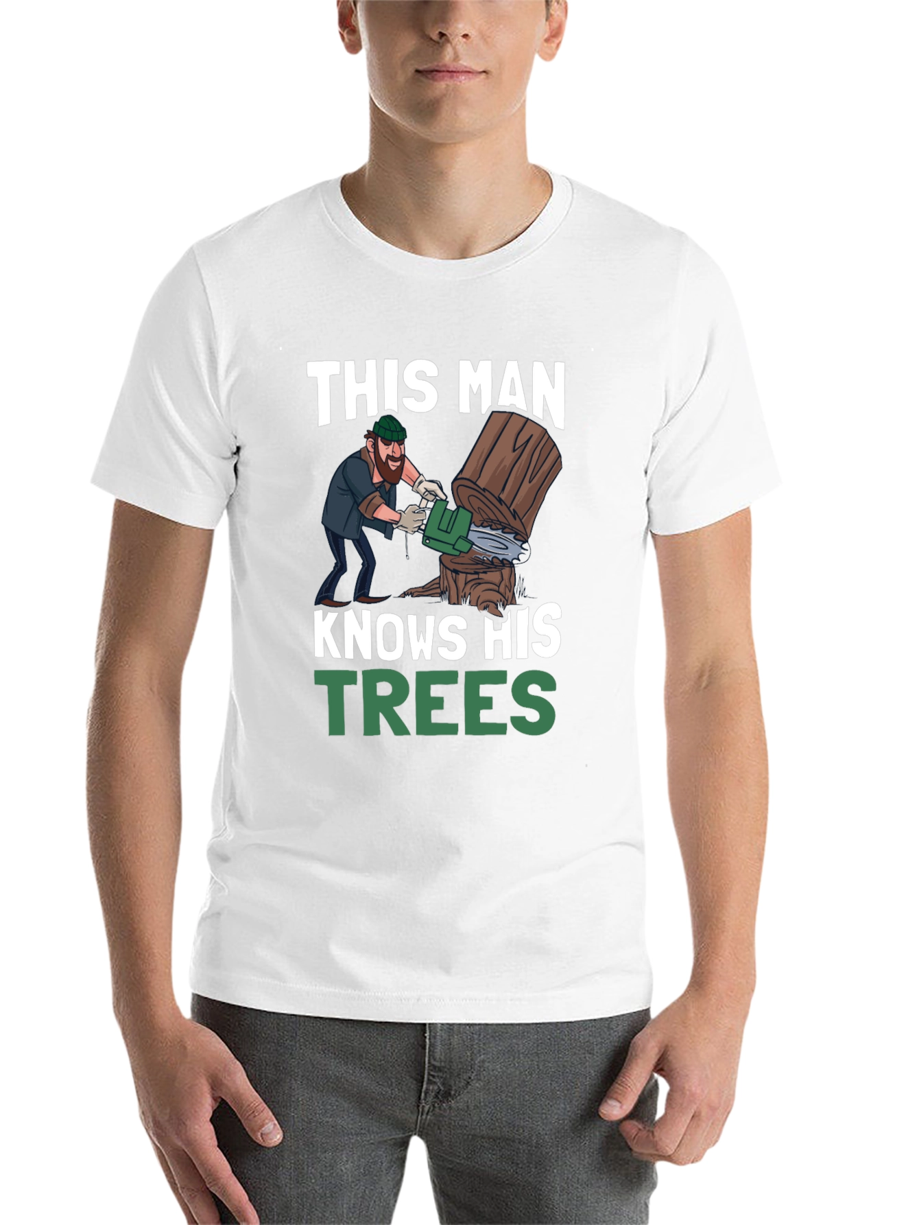 Black This Man Knows His Trees Graphic T-Shirt view 14
