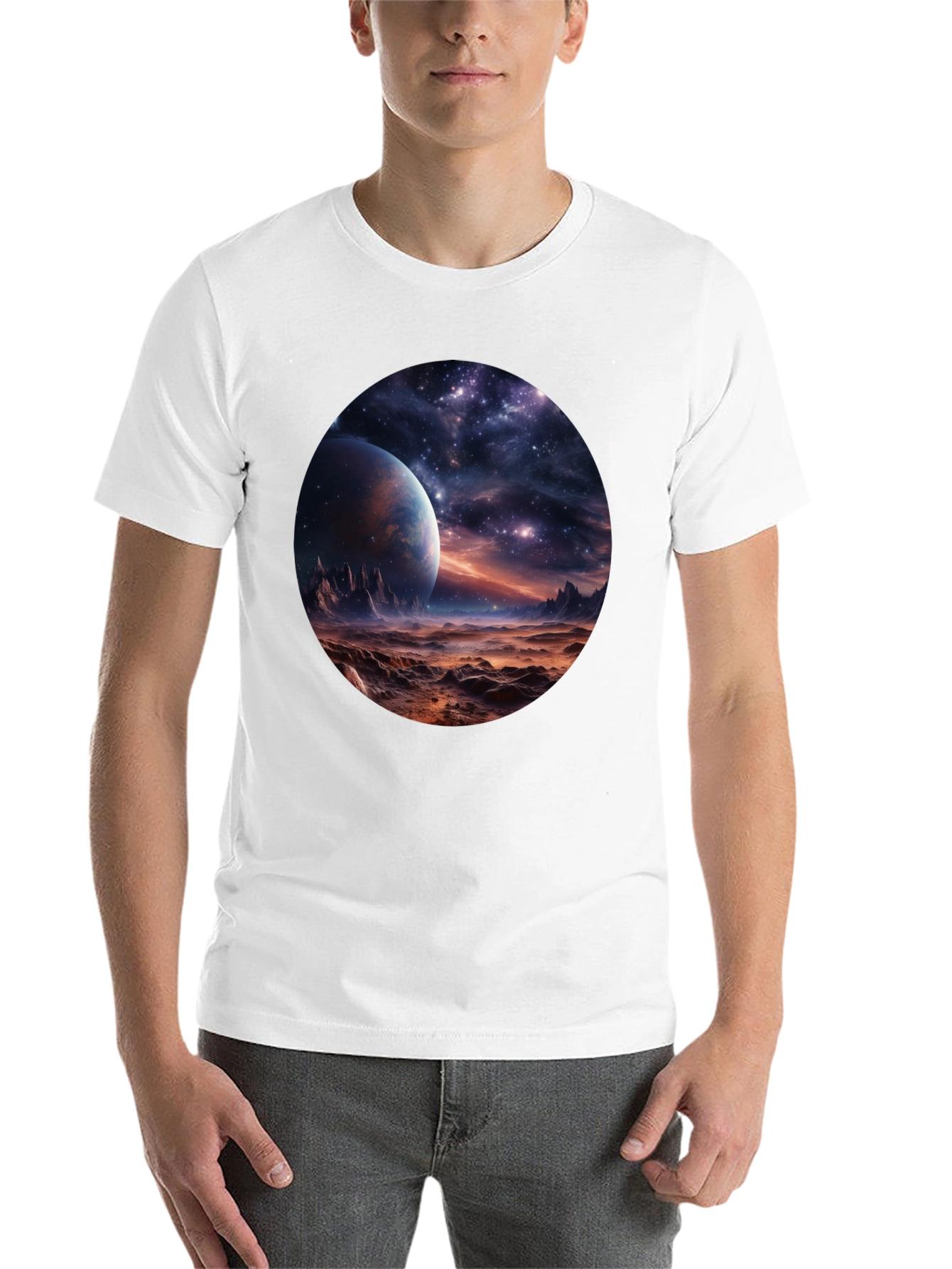 Black Cosmic Planet Graphic Tee - Black view 14