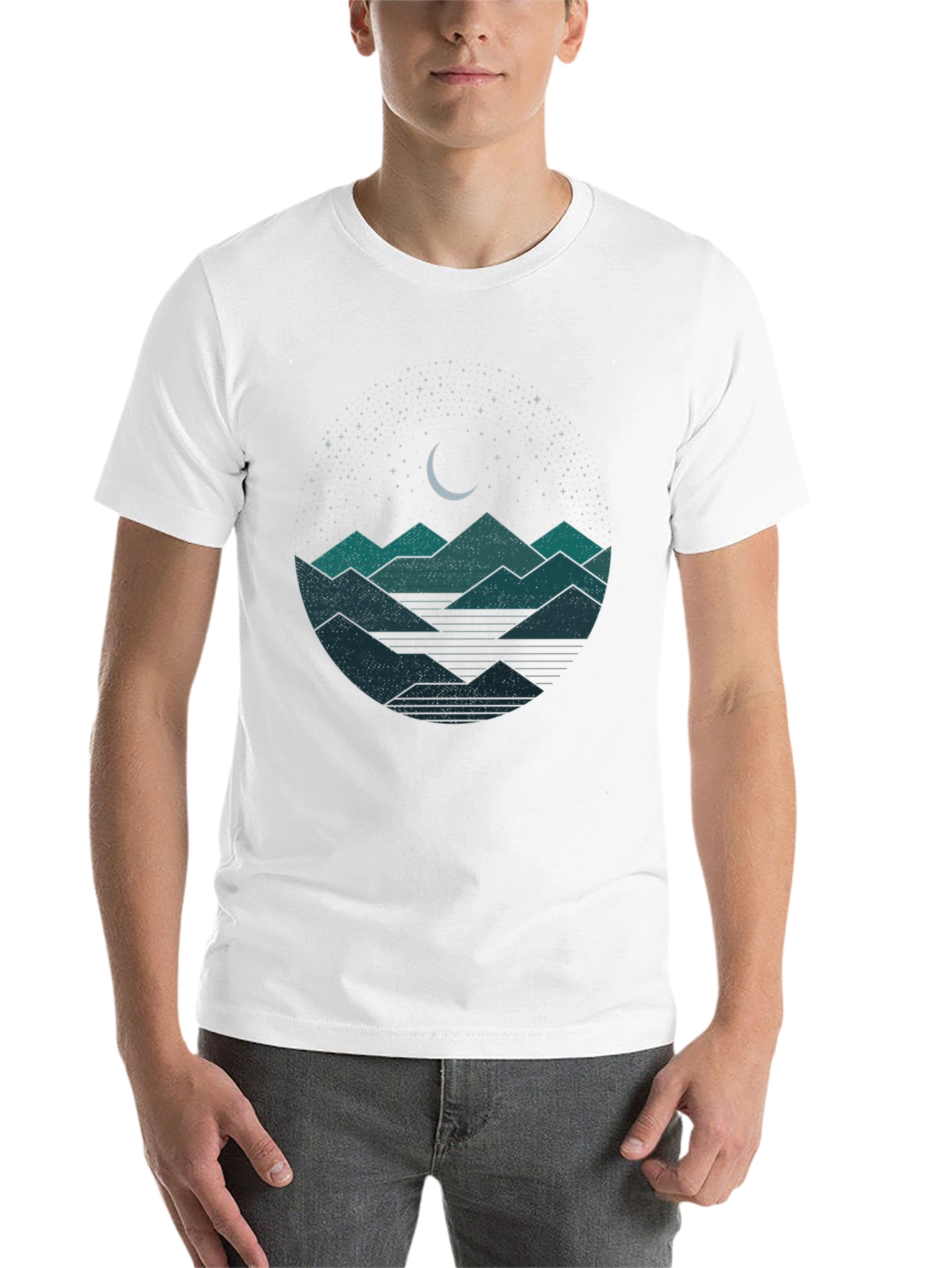 Black Mountain Moon Graphic Tee - Nature Lover's Black T-Shirt view 14