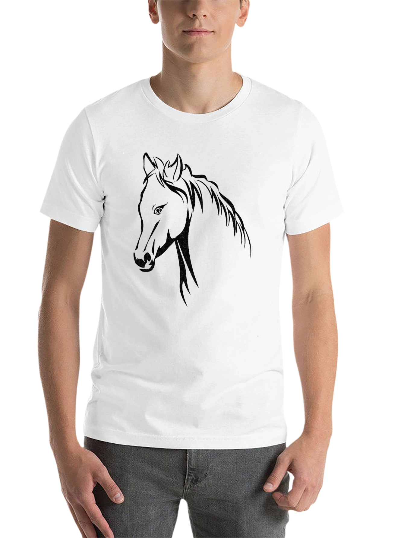Black Black Horse Graphic T-Shirt - Unisex Design view 14