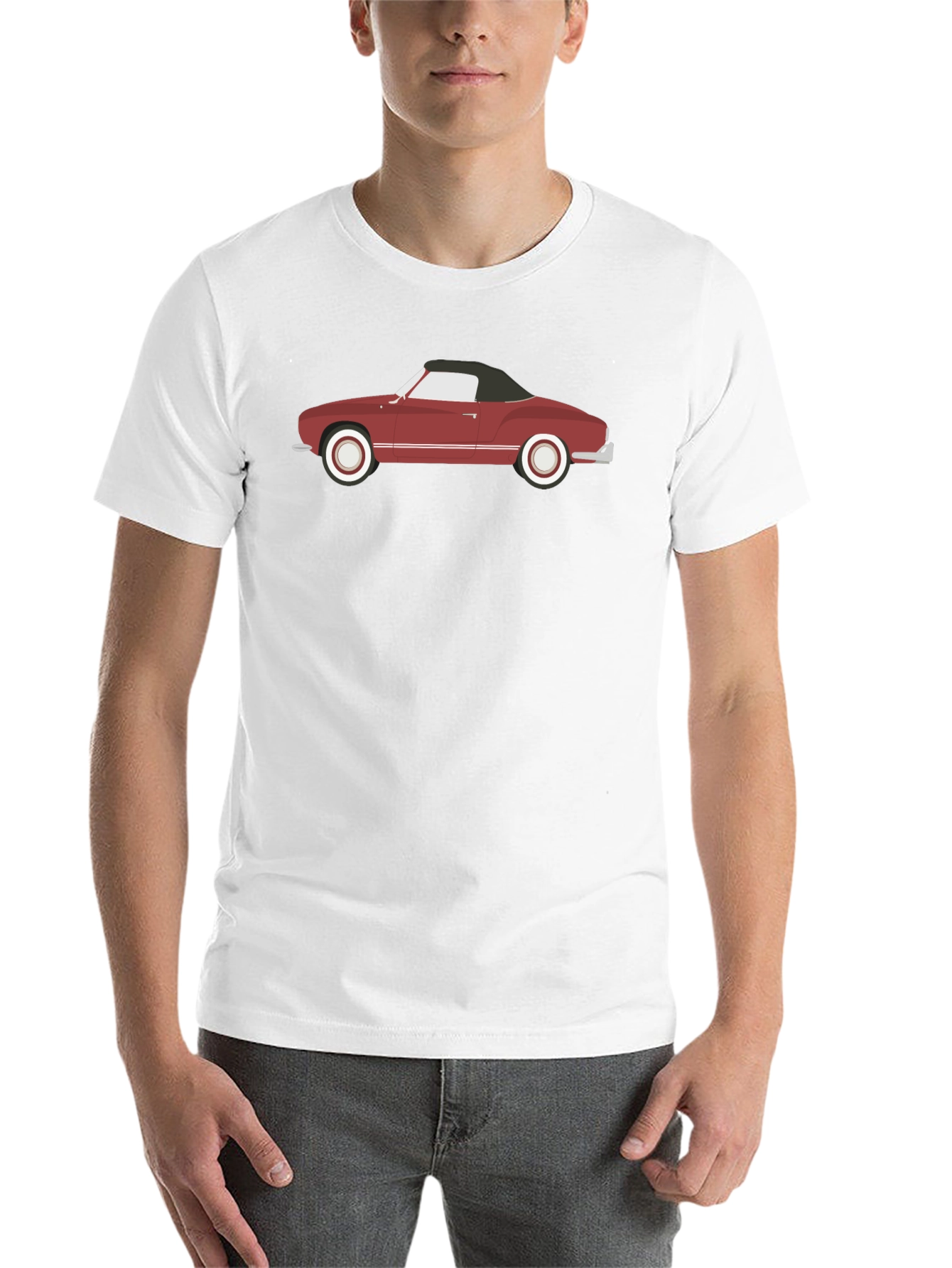 Black Classic Car Graphic Tee - Black Cotton Blend view 14