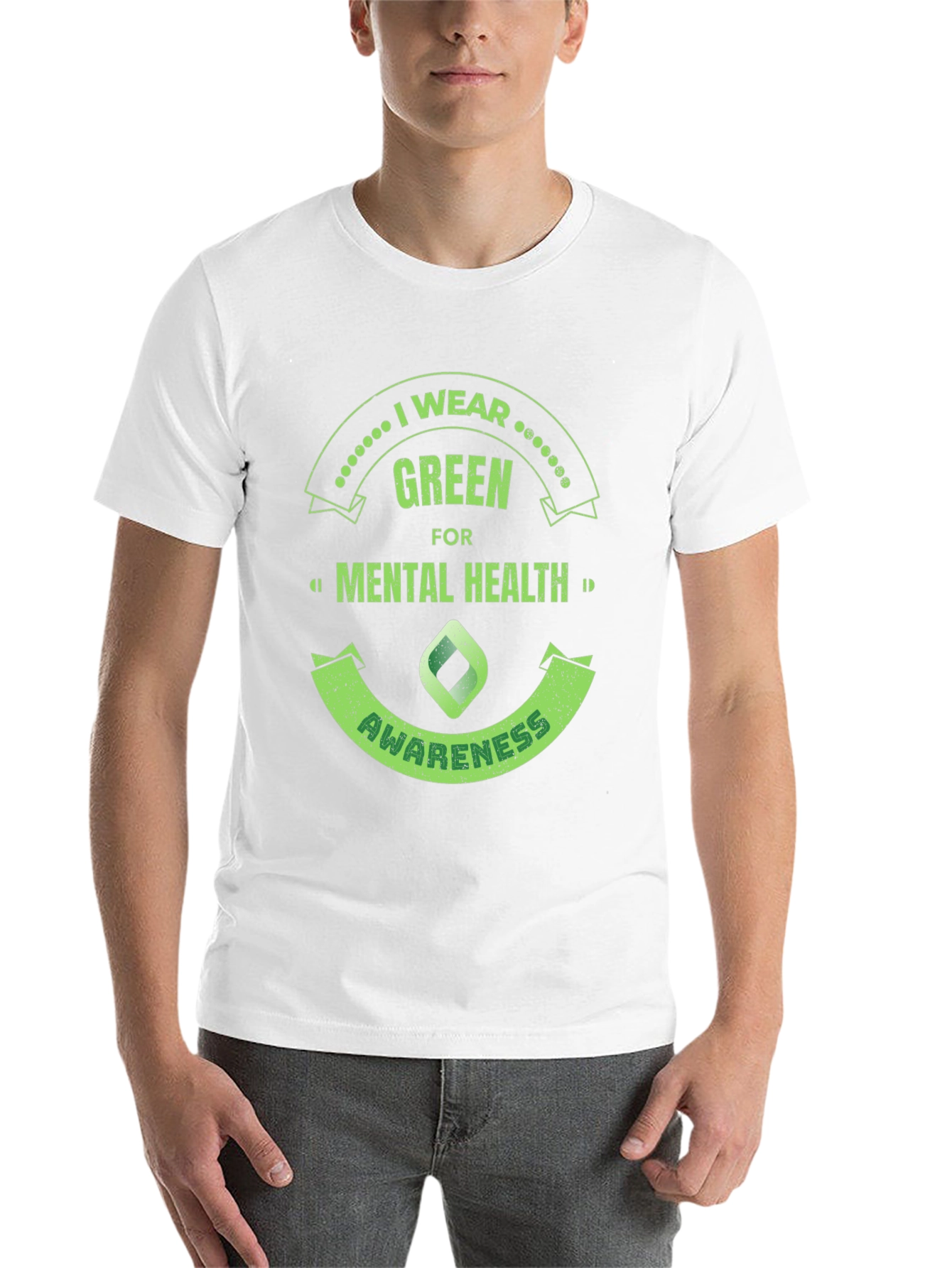 Black Green Mental Health Awareness T-Shirt view 14