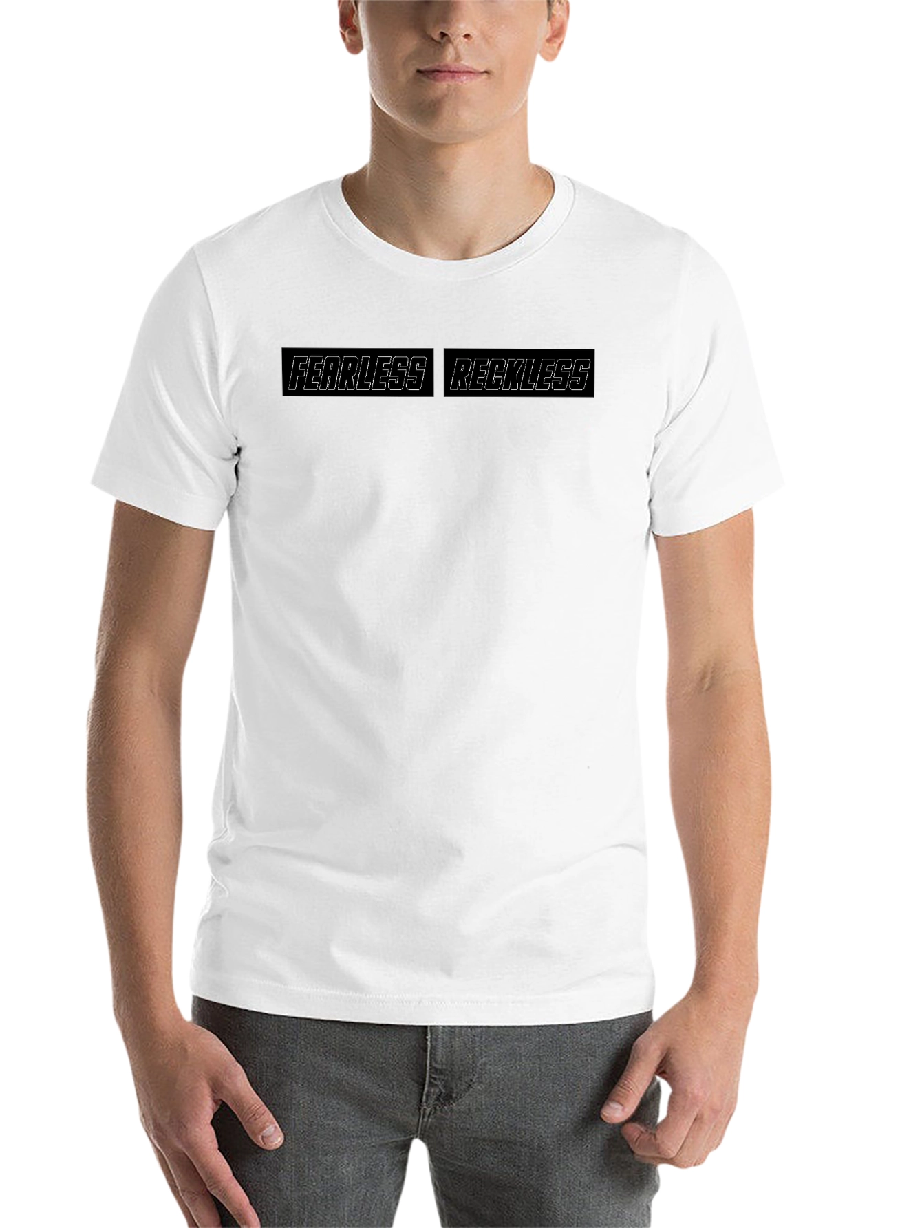 Black Fearless Reckless Graphic Tee - Black view 14