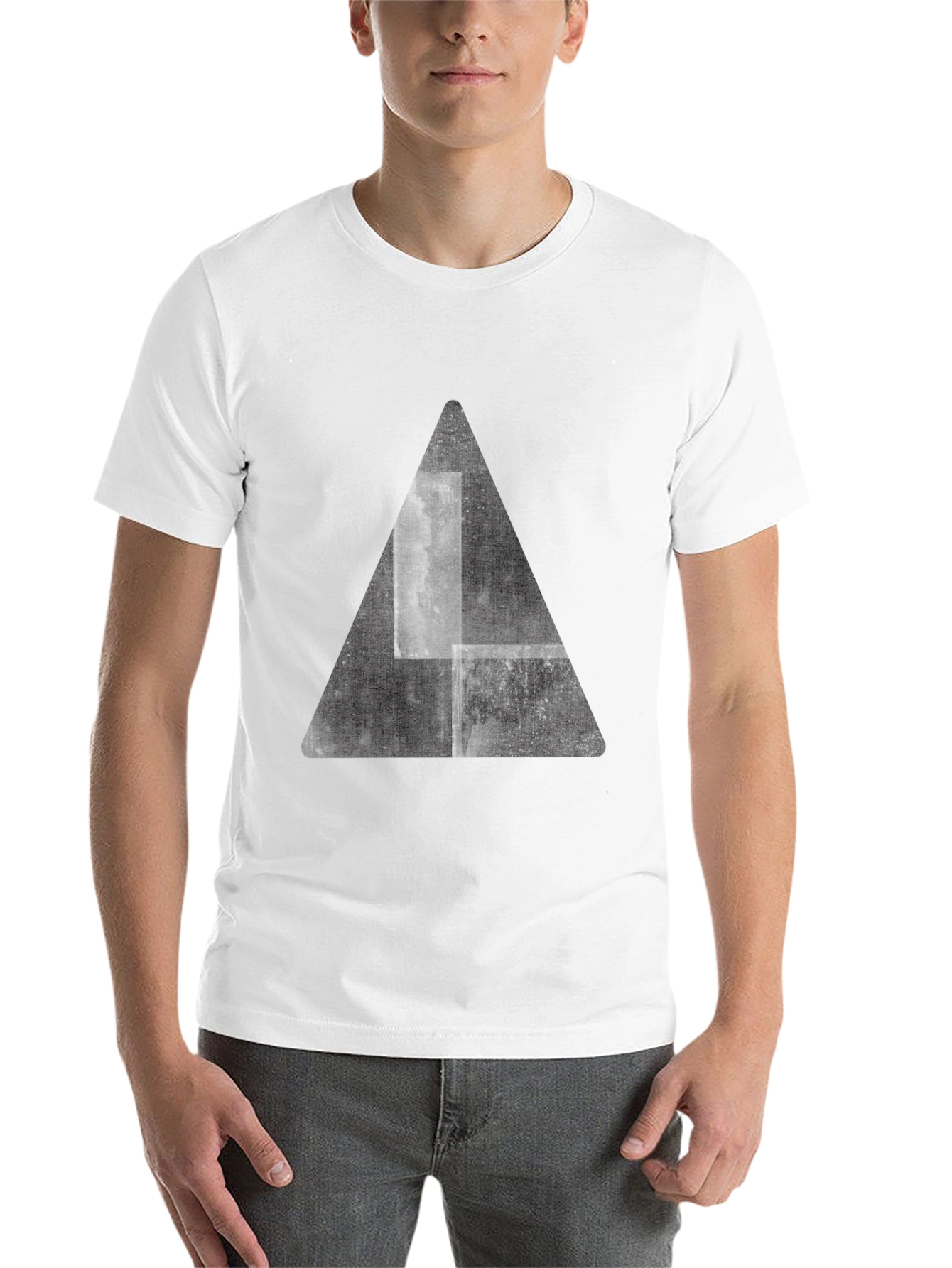 Black Black Graphic Tee - Triangle Design view 14