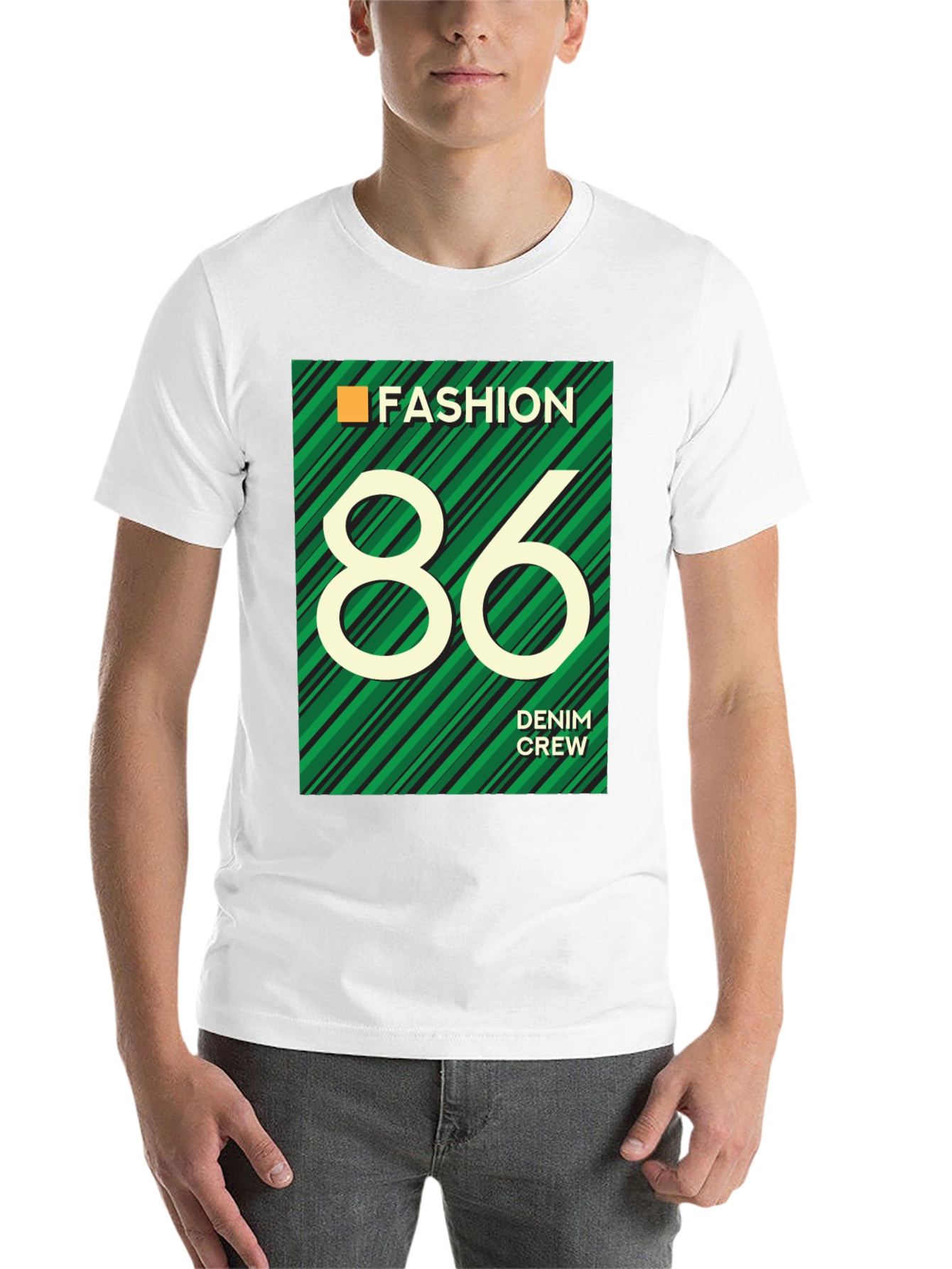 Black Fashion 86 Denim Crew Graphic T-Shirt view 14