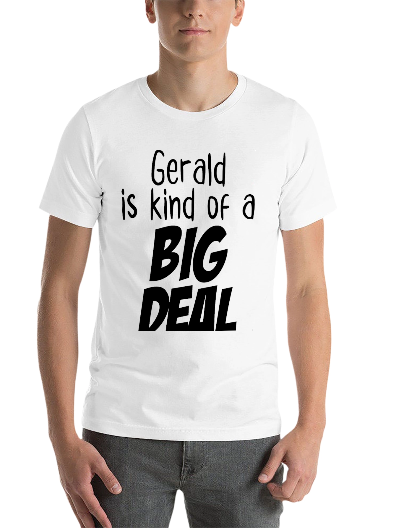 Black Gerald Big Deal Black Cotton T-Shirt view 14