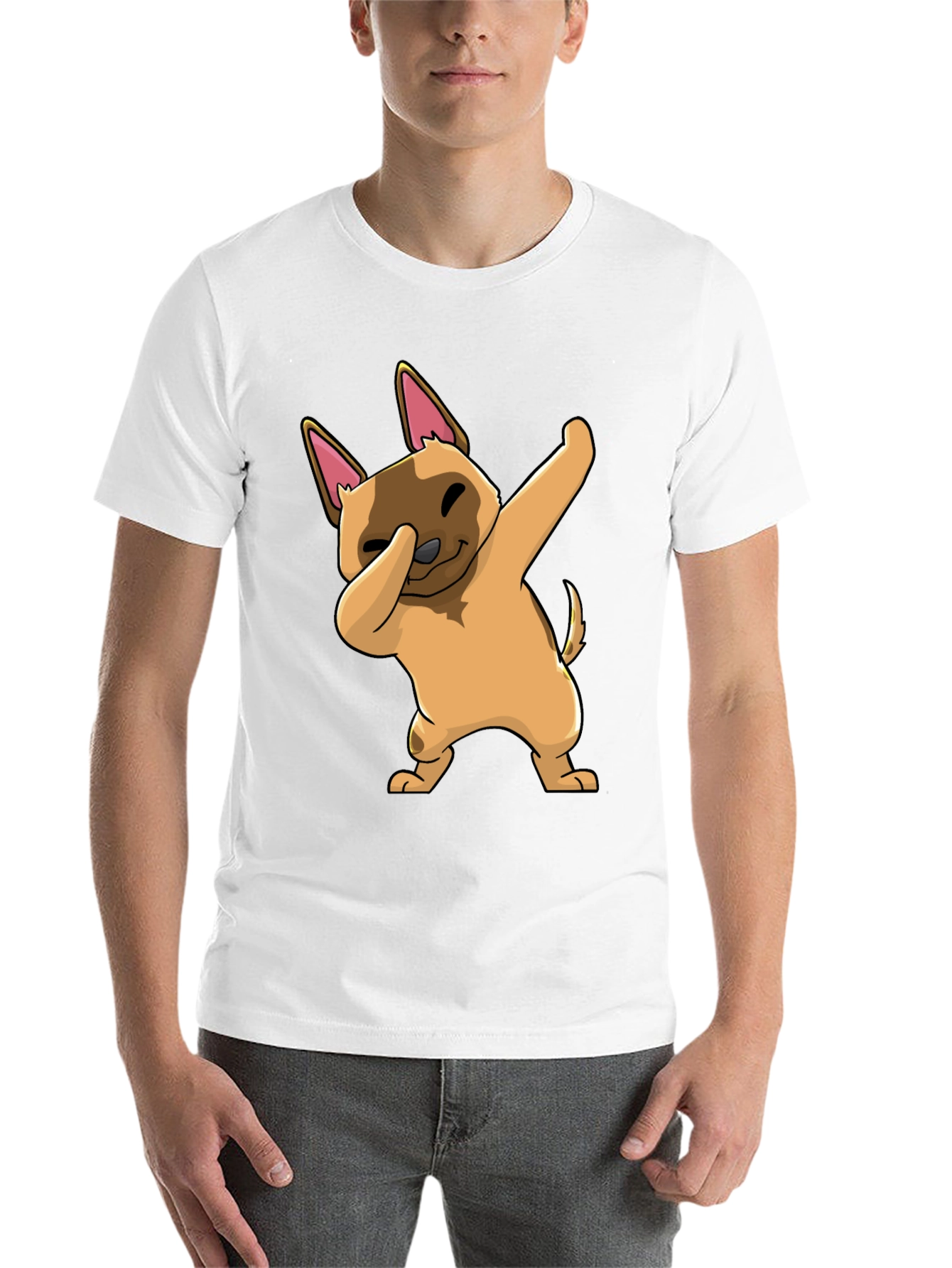Black Dabbing Dog Graphic T-Shirt - Trendy Casual Wear view 14