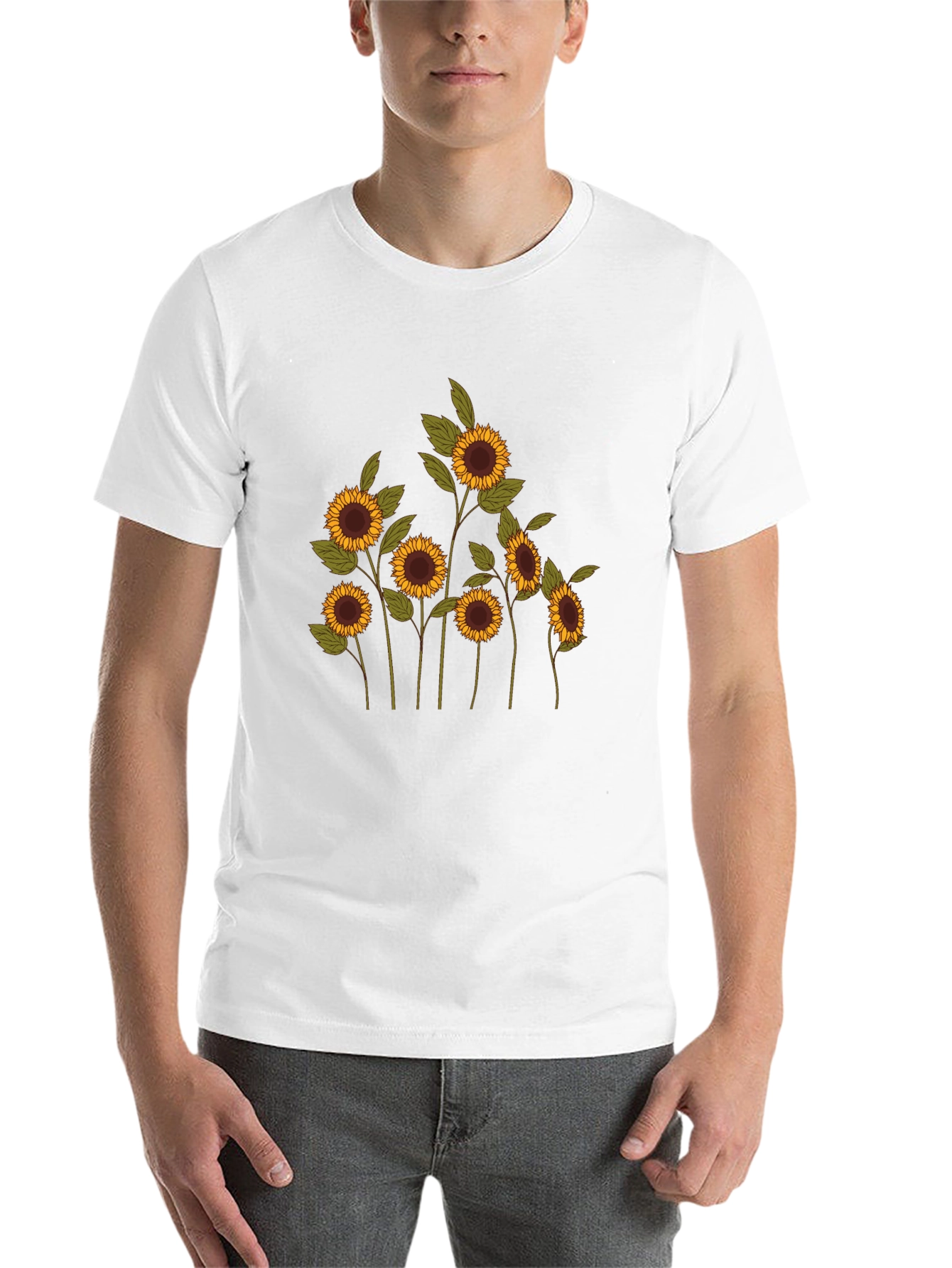 Black Sunflower Graphic Tee - Black Cotton Blend view 14