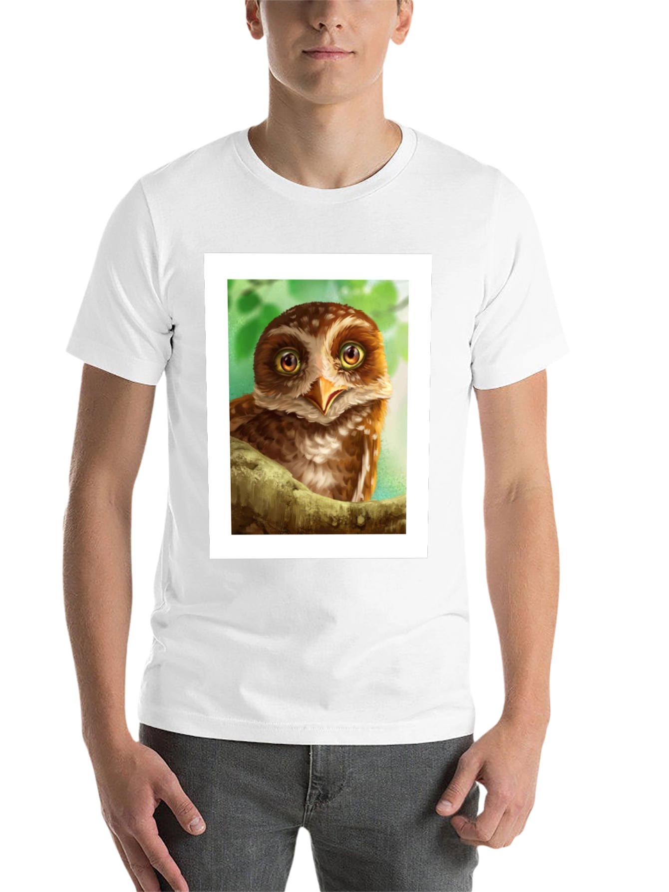 Black Owl Graphic Print Black T-Shirt view 14