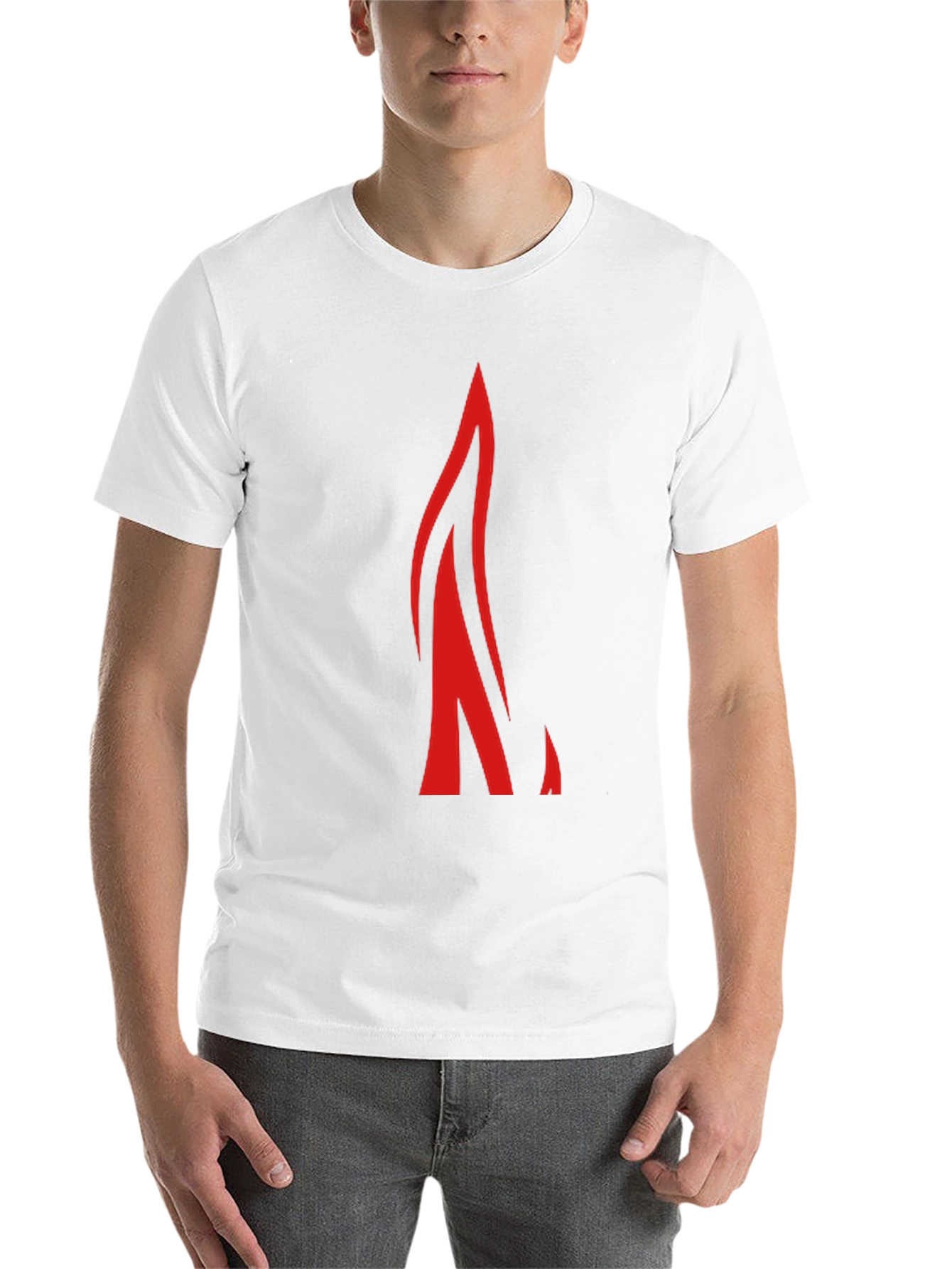 Black Bold Red Flame Graphic Black T-Shirt view 14