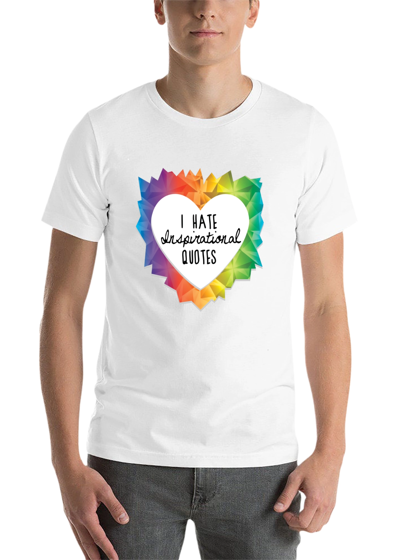 Black I Hate Inspirational Quotes Graphic T-Shirt view 14
