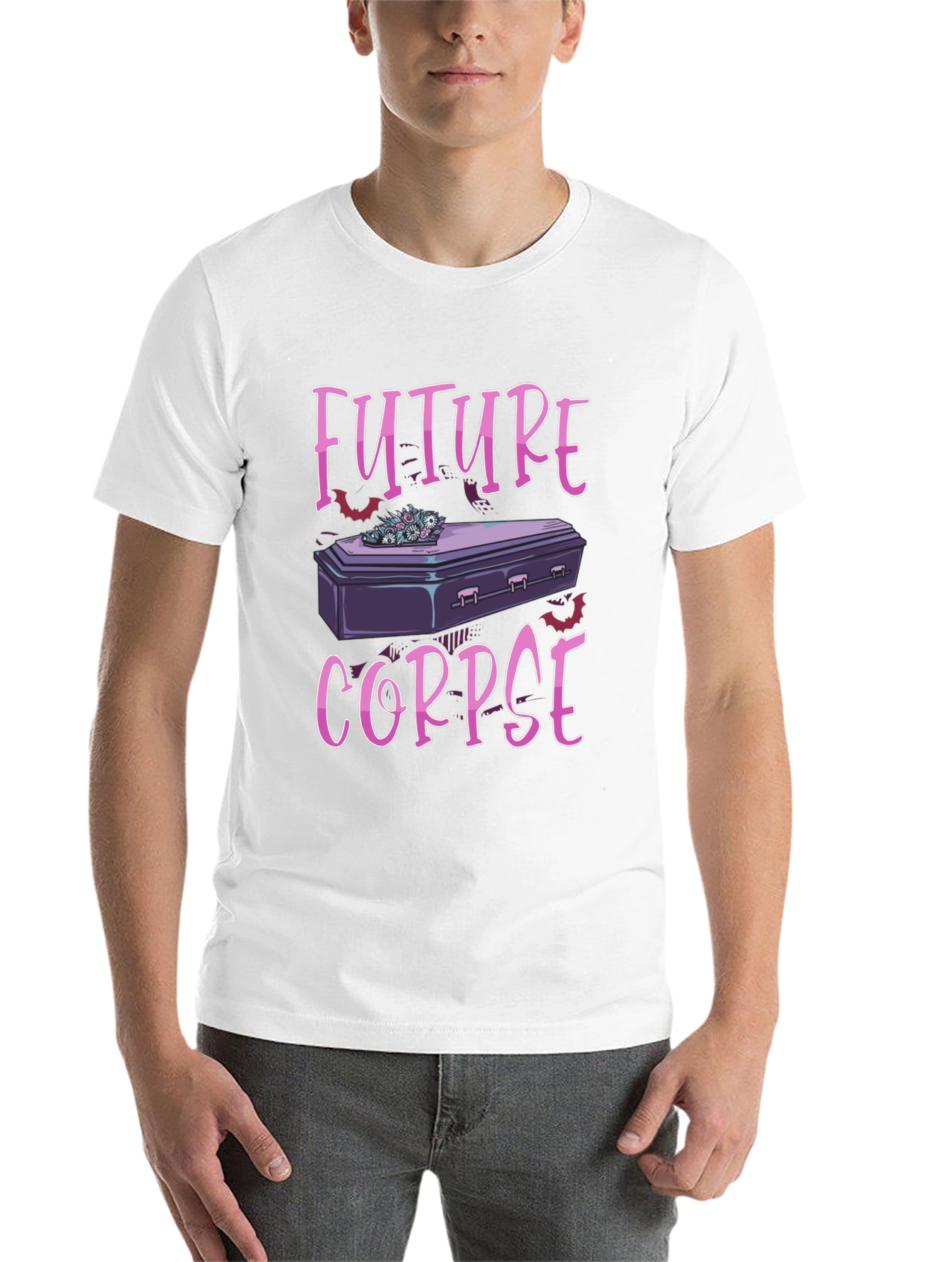 Black Future Corpse T-Shirt - Goth Humor Tee view 14