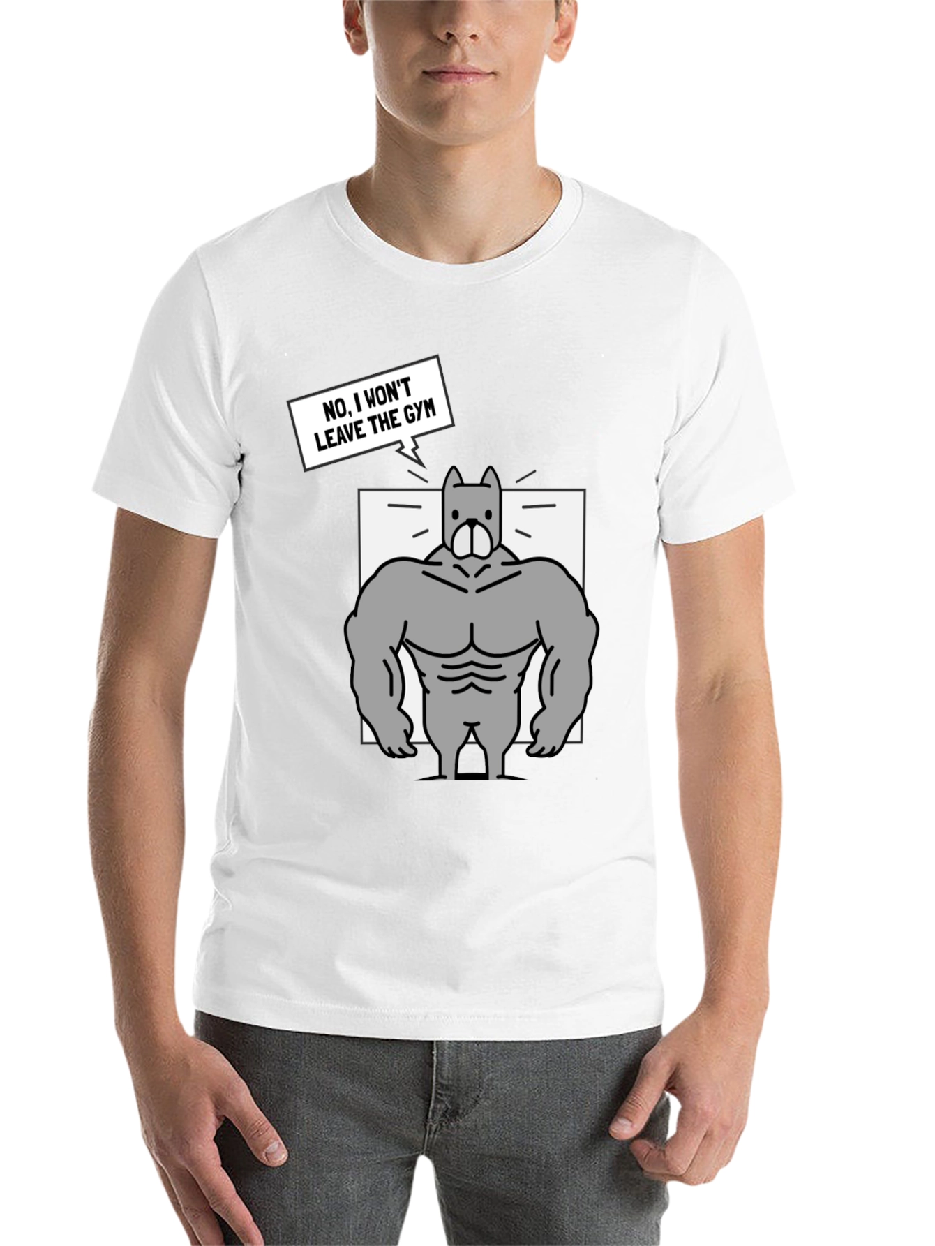 Black Gym Dog Graphic T-Shirt - Funny Workout Tee view 14