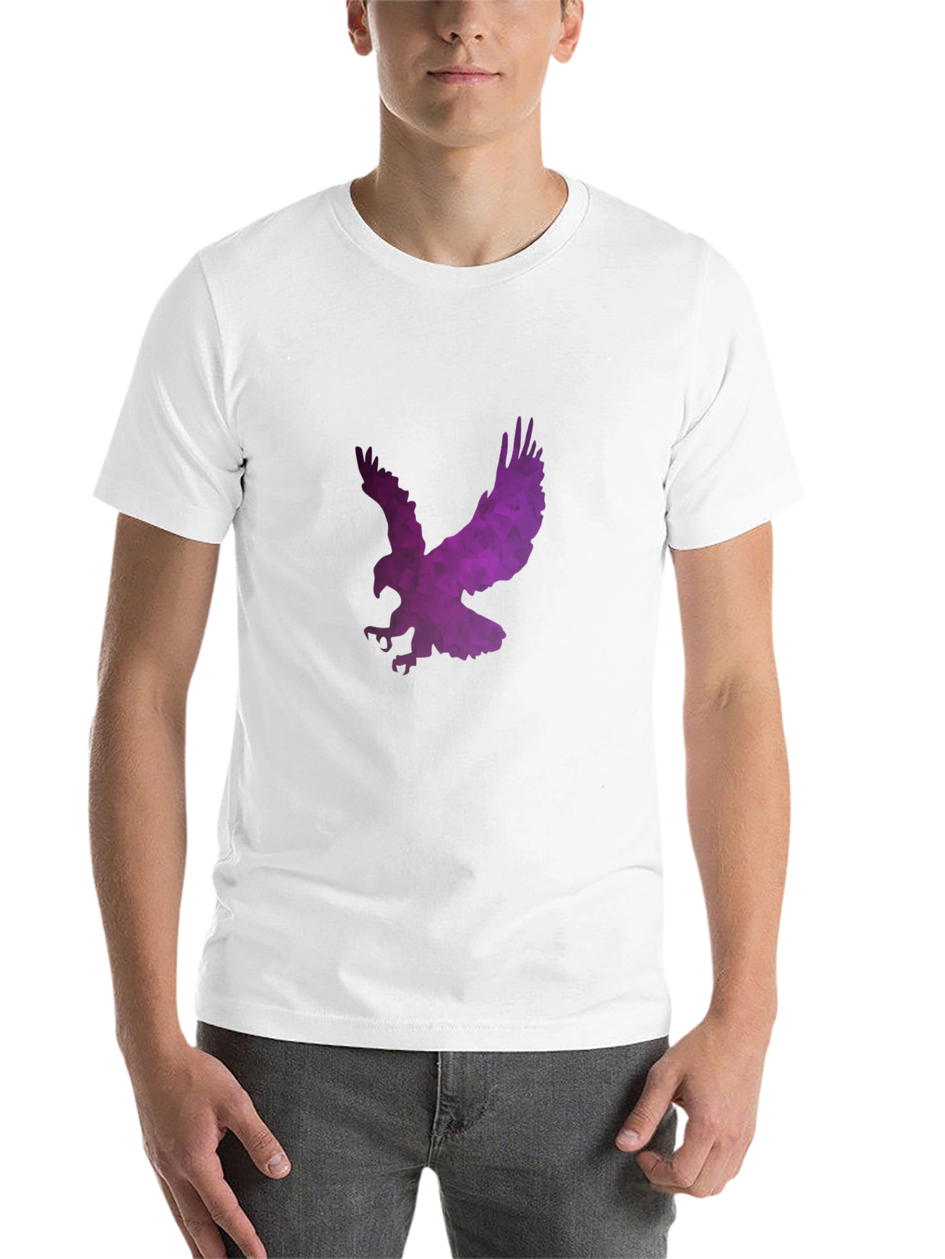 Black Geometric Eagle Graphic Black T-Shirt view 14
