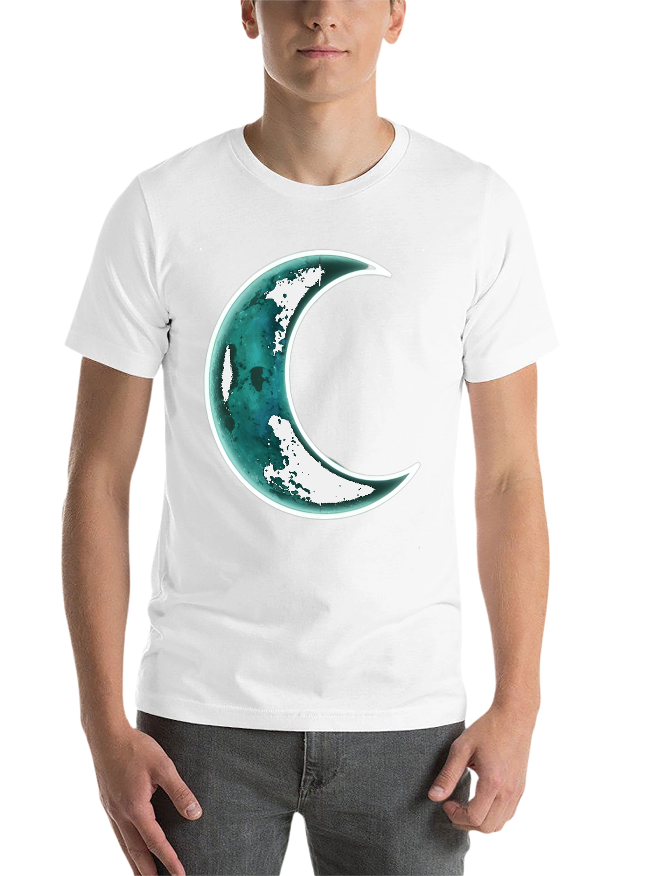 Black Crescent Moon Graphic Tee - Unique Design view 14