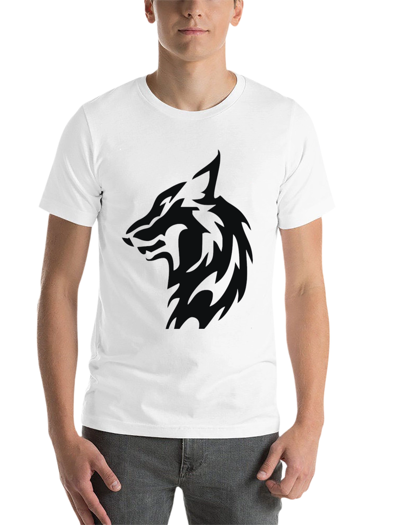 Black Stealth Wolf Graphic Tee - Mens Black T-Shirt view 14