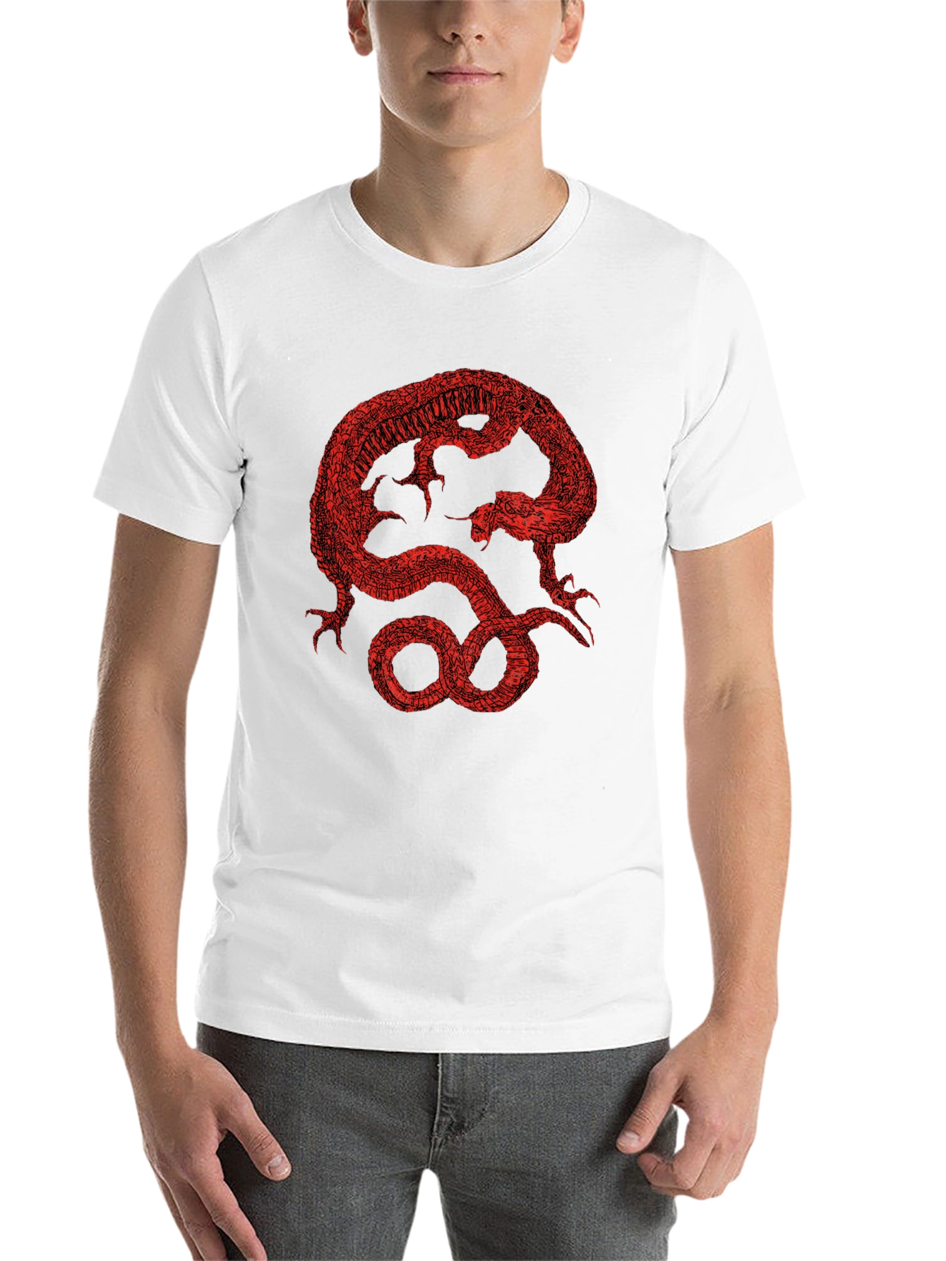 Red Dragon Graphic Black T-Shirt - 14