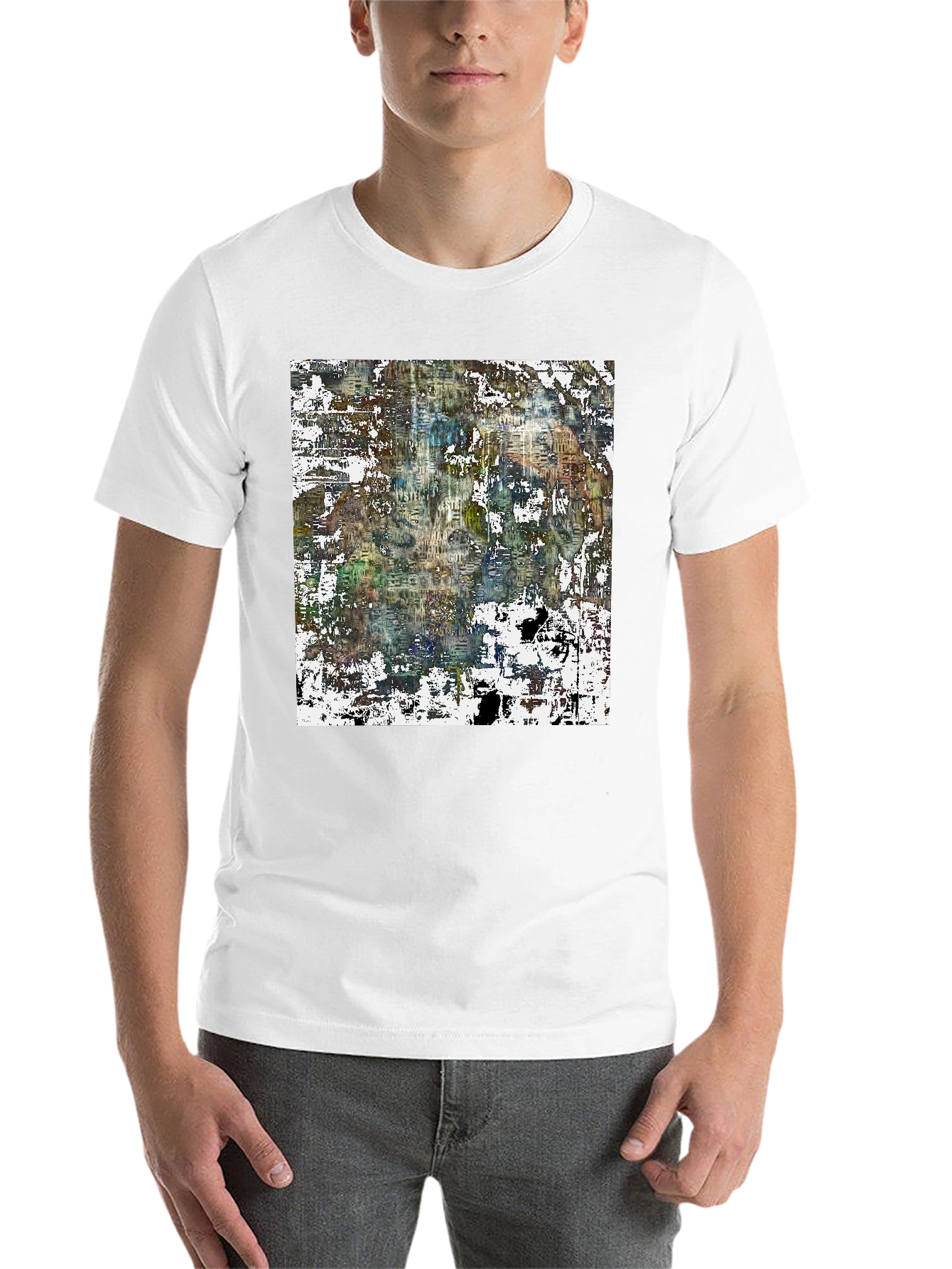 Black Abstract Art Print Black Tee view 14