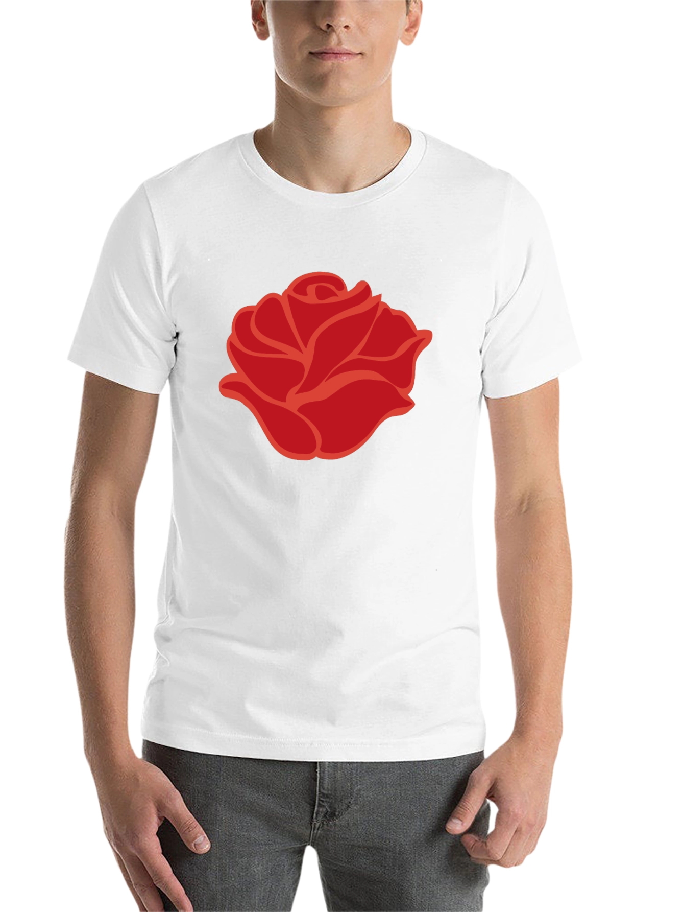 Black Bold Rose Graphic Tee - Modern Floral Design view 14