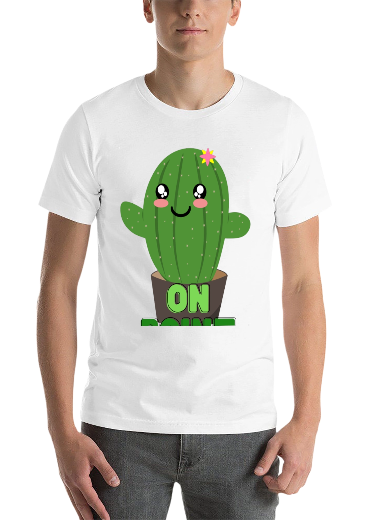 Black Cactus On Point Graphic T-Shirt - Fun Plant Lover Tee view 14