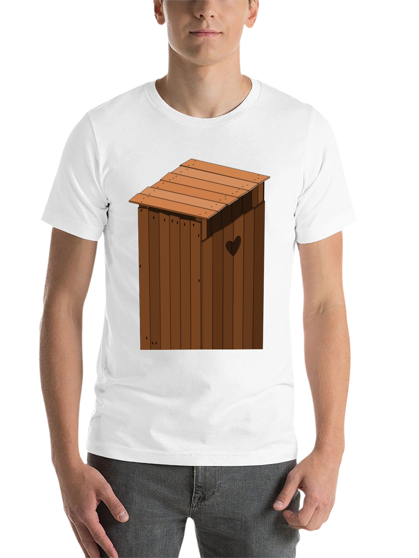 Black Outhouse Humor Novelty T-Shirt view 14