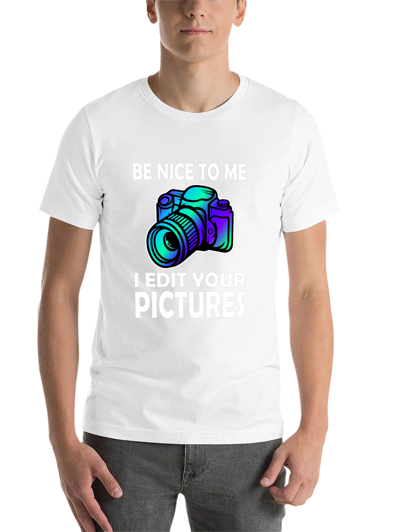 Black Be Nice to Me I Edit Your Pictures Graphic T-Shirt view 14