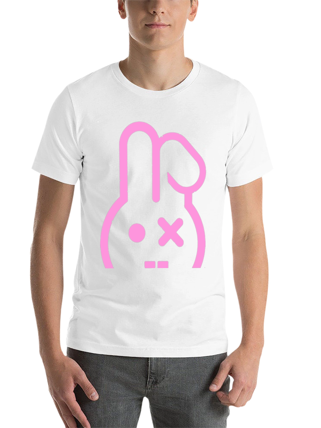 Black Black T-Shirt with Pink Bunny Graphic view 14