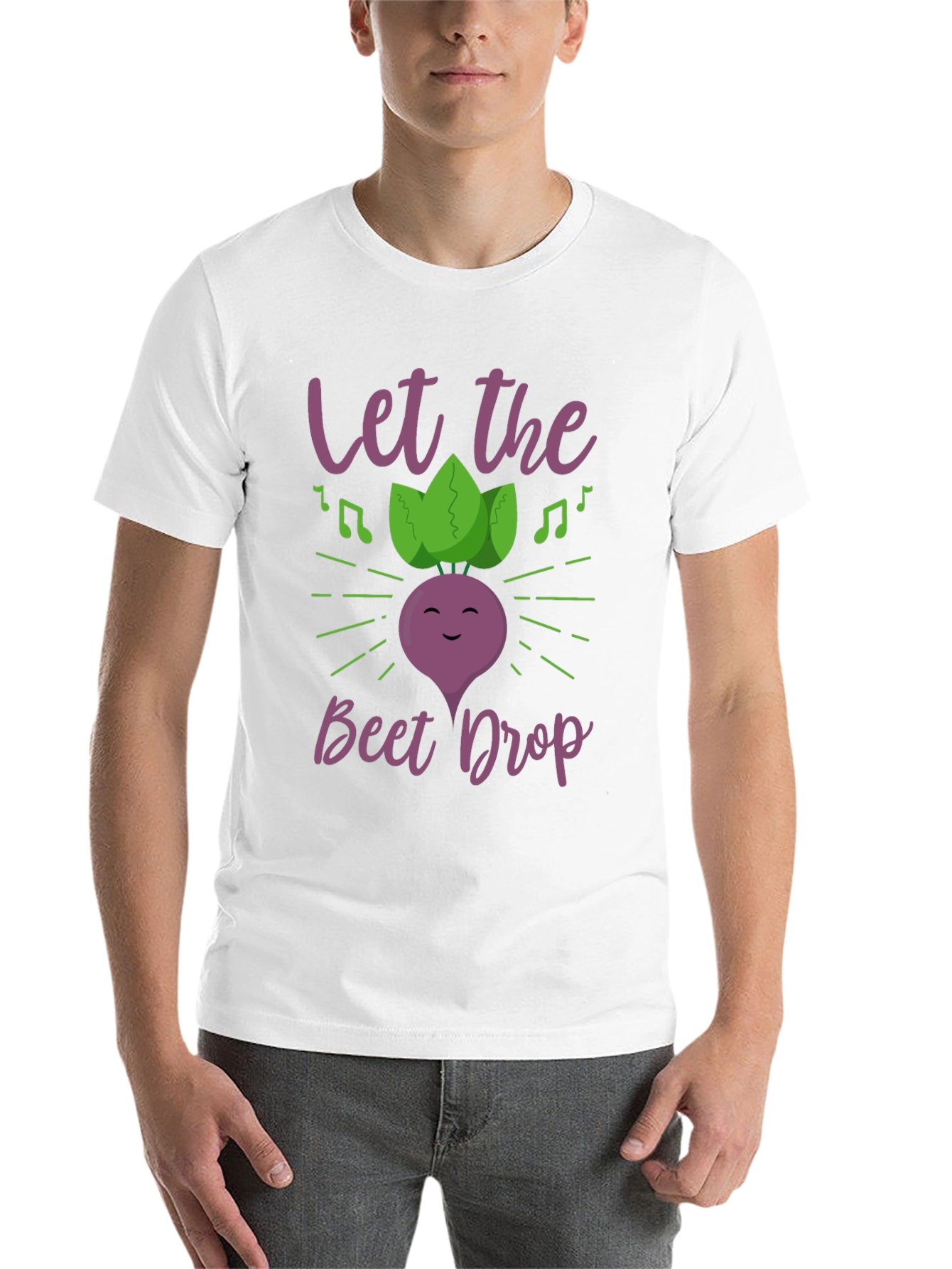 Black Let The Beet Drop Funny Music T-Shirt view 14