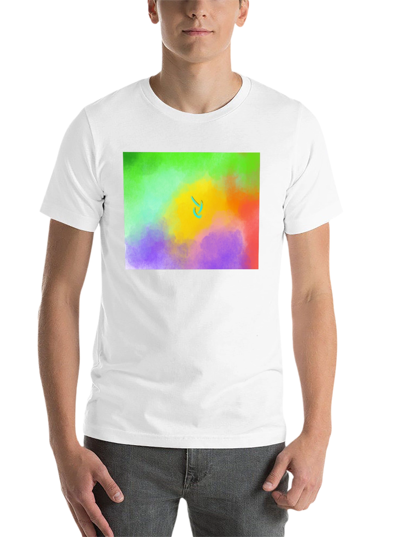 Black Abstract Expression T-Shirt: Colorful Art Tee view 14
