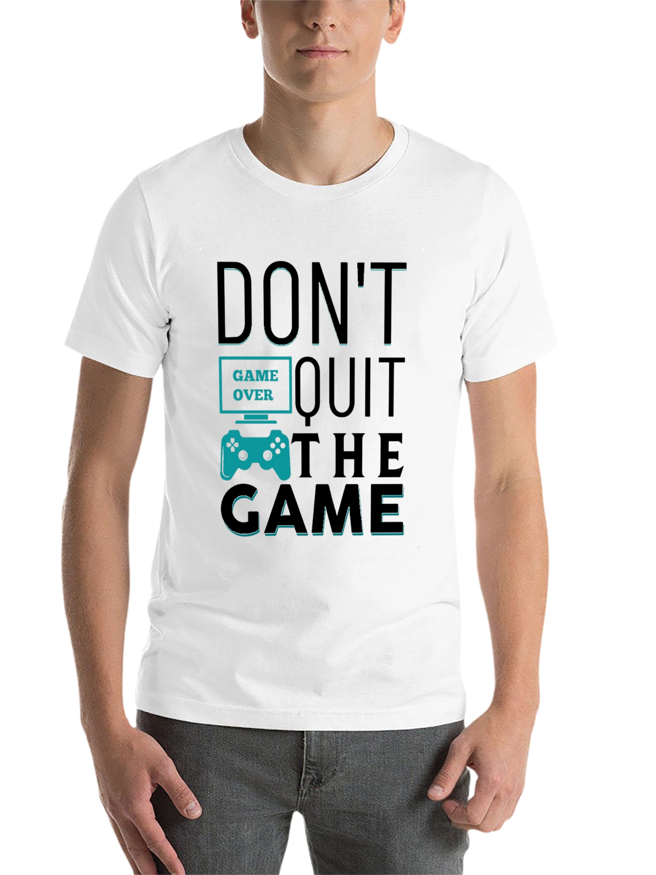 Black Don't Quit The Game T-Shirt - Gamer Motivation Tee view 14