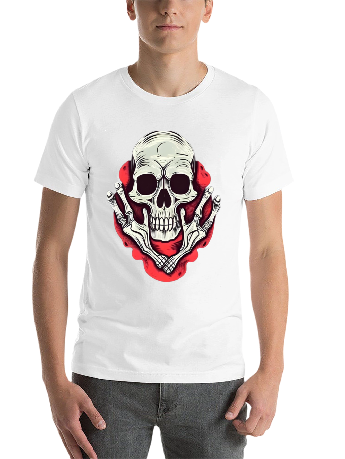 Black Skull & Bones Graphic Print T-Shirt view 14