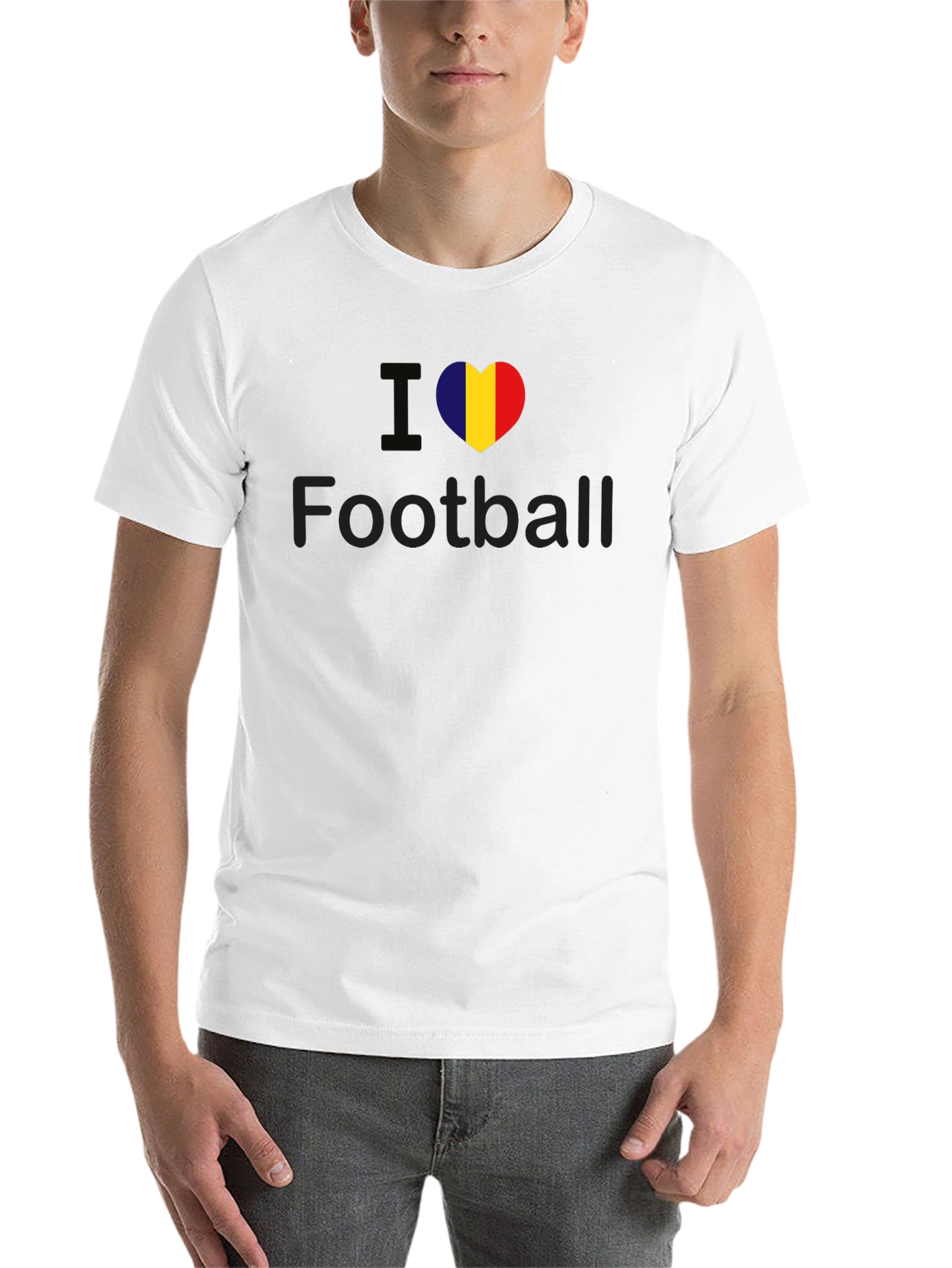 Black I Heart Football Tee - Flag Heart Design view 14