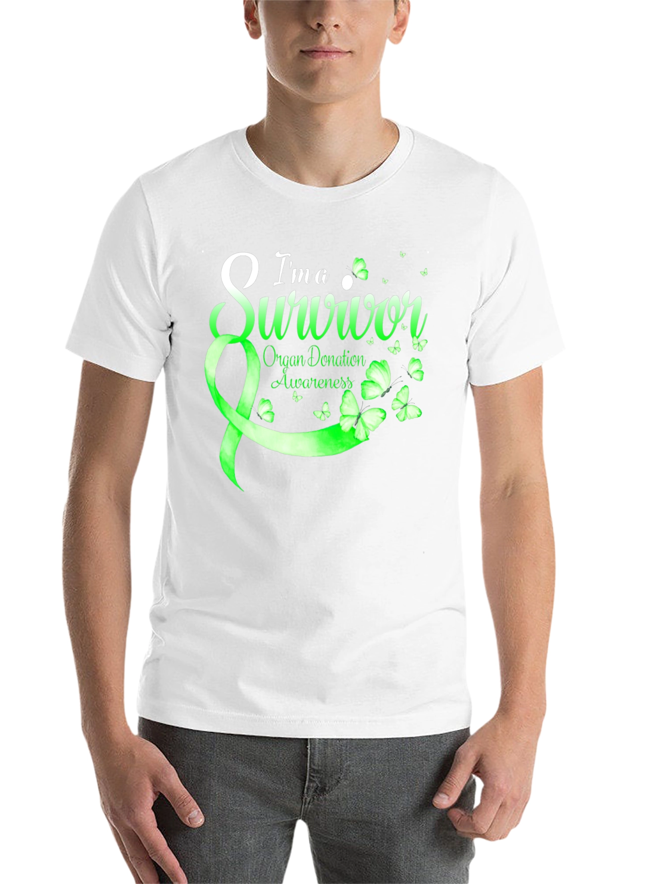 Black Organ Donation Awareness Survivor T-Shirt view 14