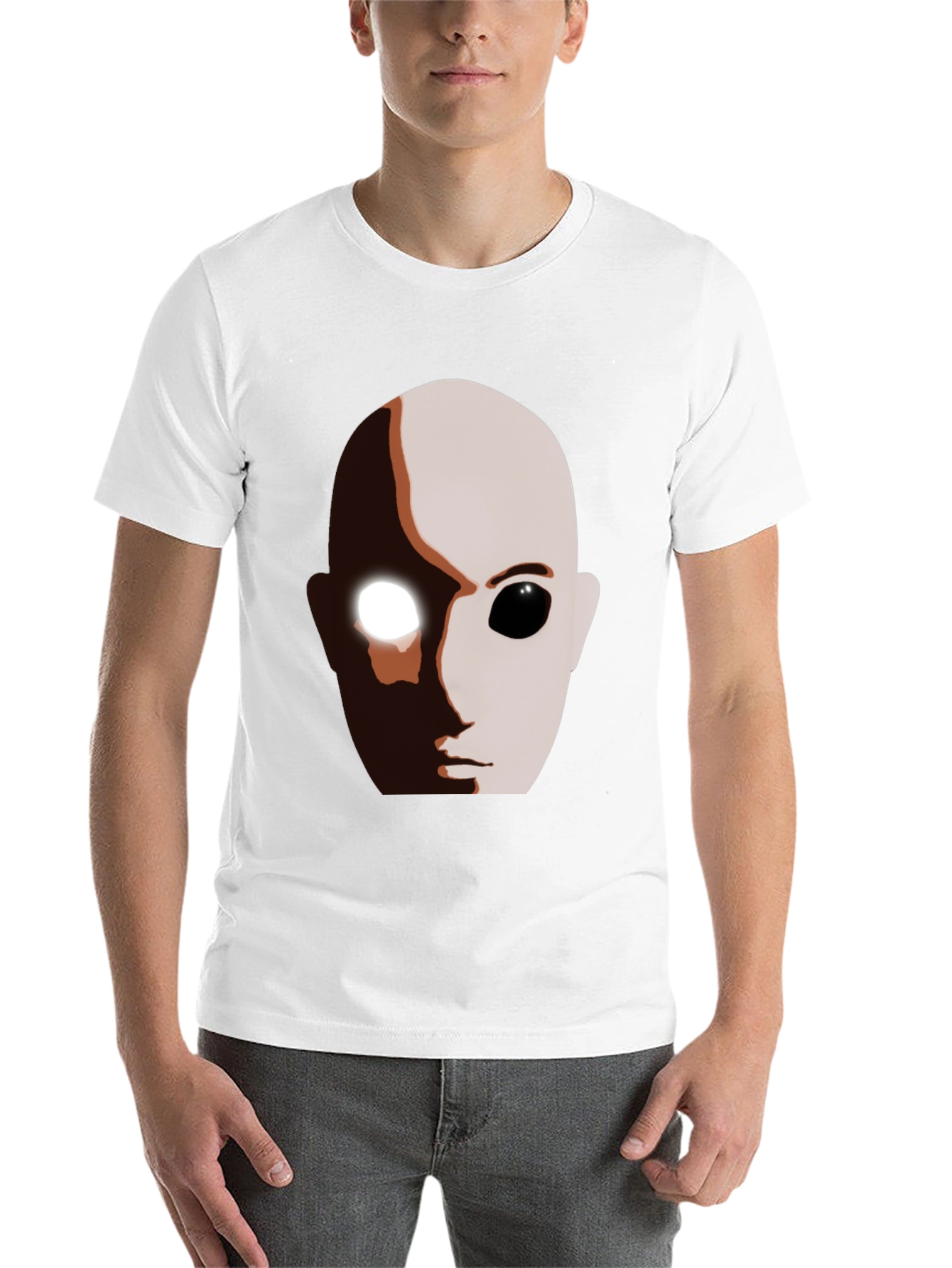 Black Abstract Face Graphic T-Shirt view 14