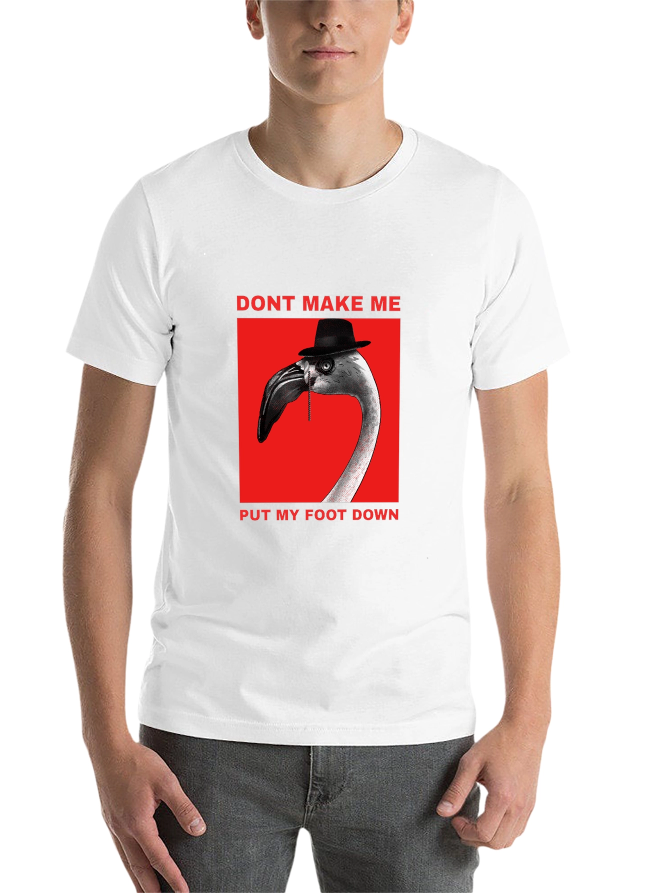 Black Funny Flamingo Don't Make Me T-Shirt view 14