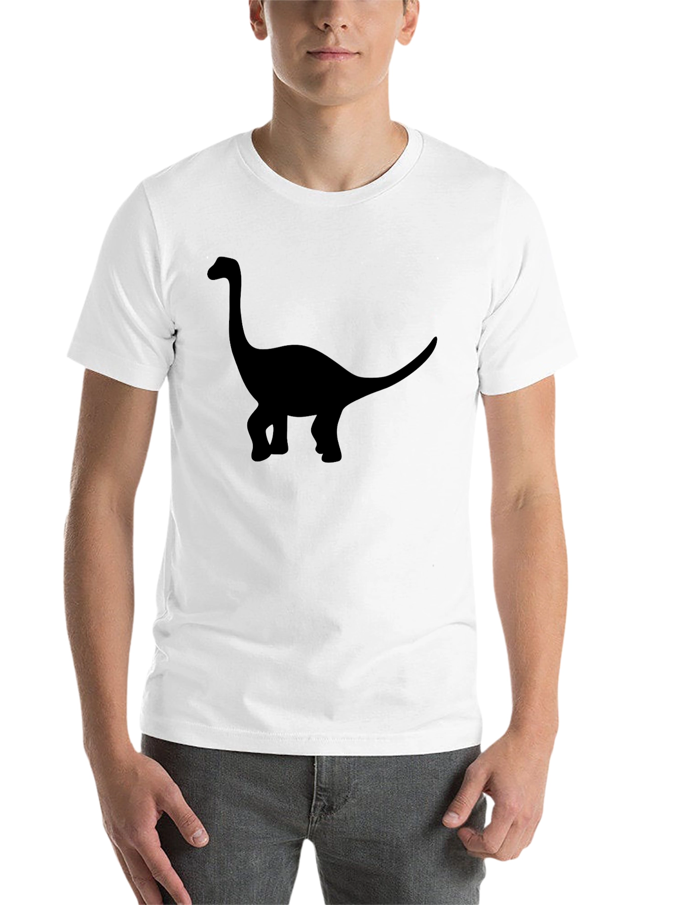 Black Dinosaur Silhouette Graphic T-Shirt - Casual Style view 14