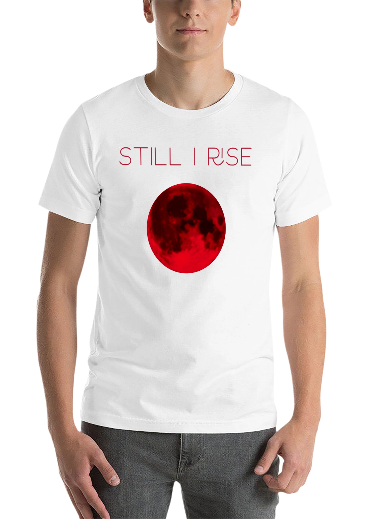 Black Still I Rise Red Moon Graphic T-Shirt view 14