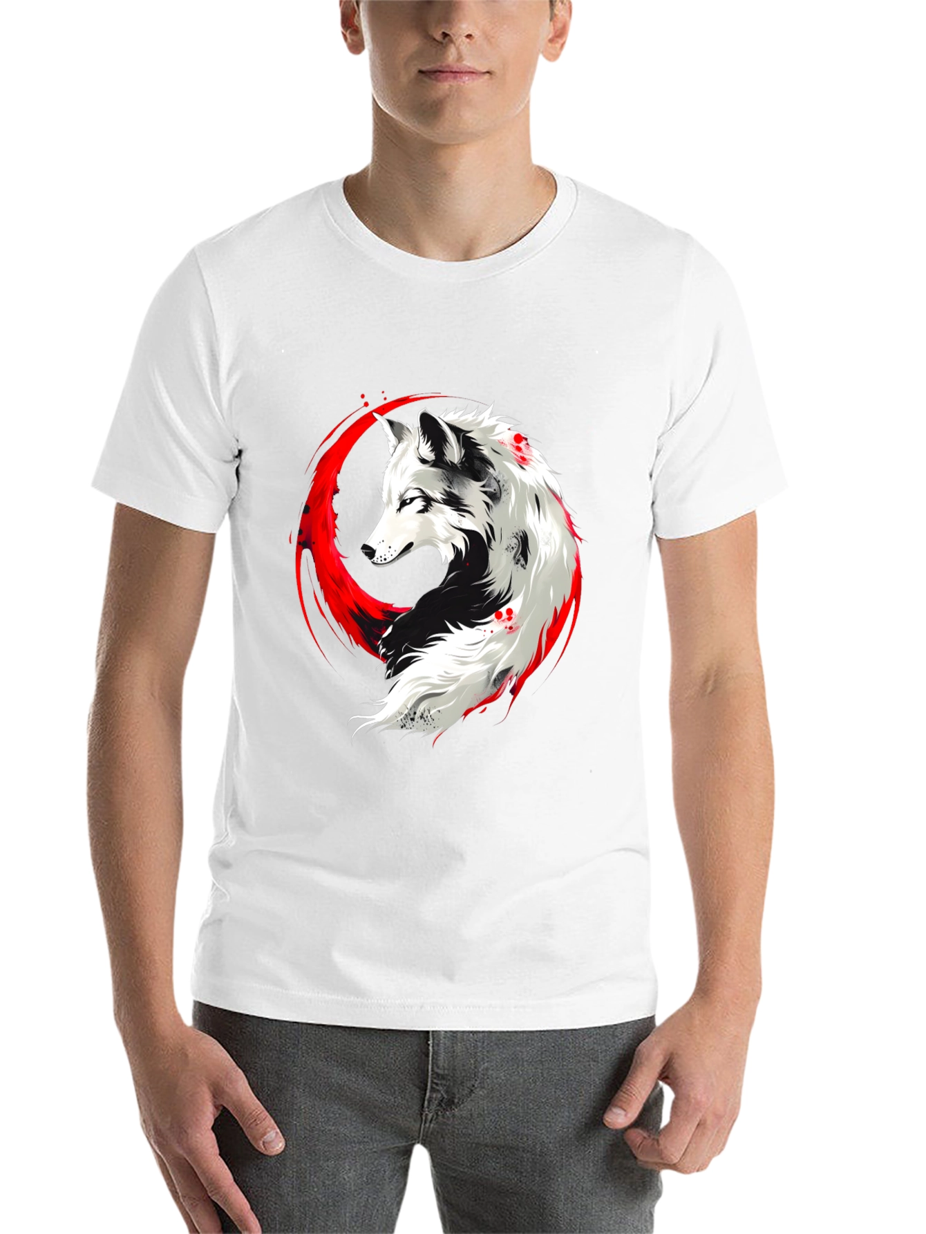 Black Wolf Graphic T-Shirt - Black view 14