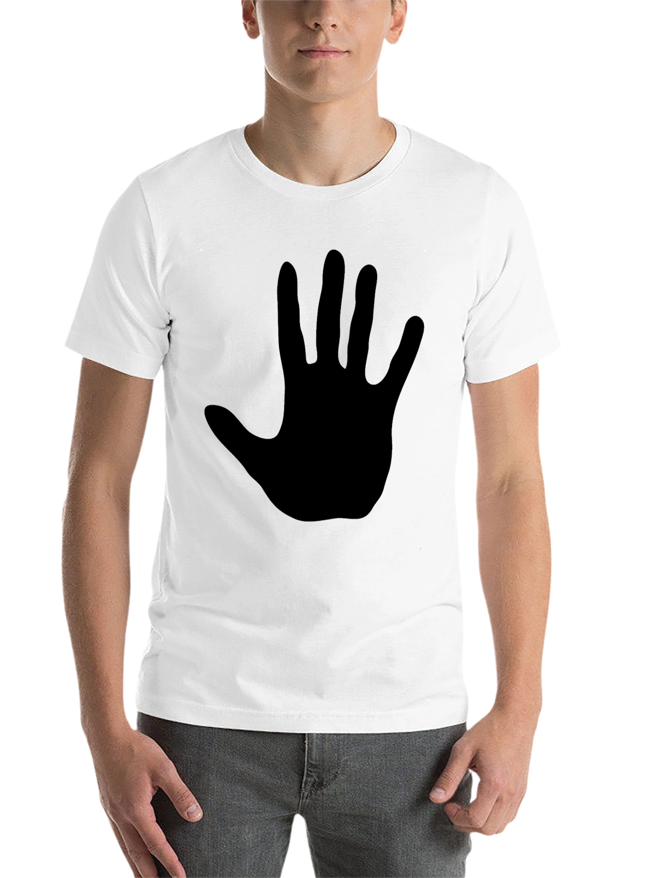 Black Black T-Shirt with Hand Print view 14
